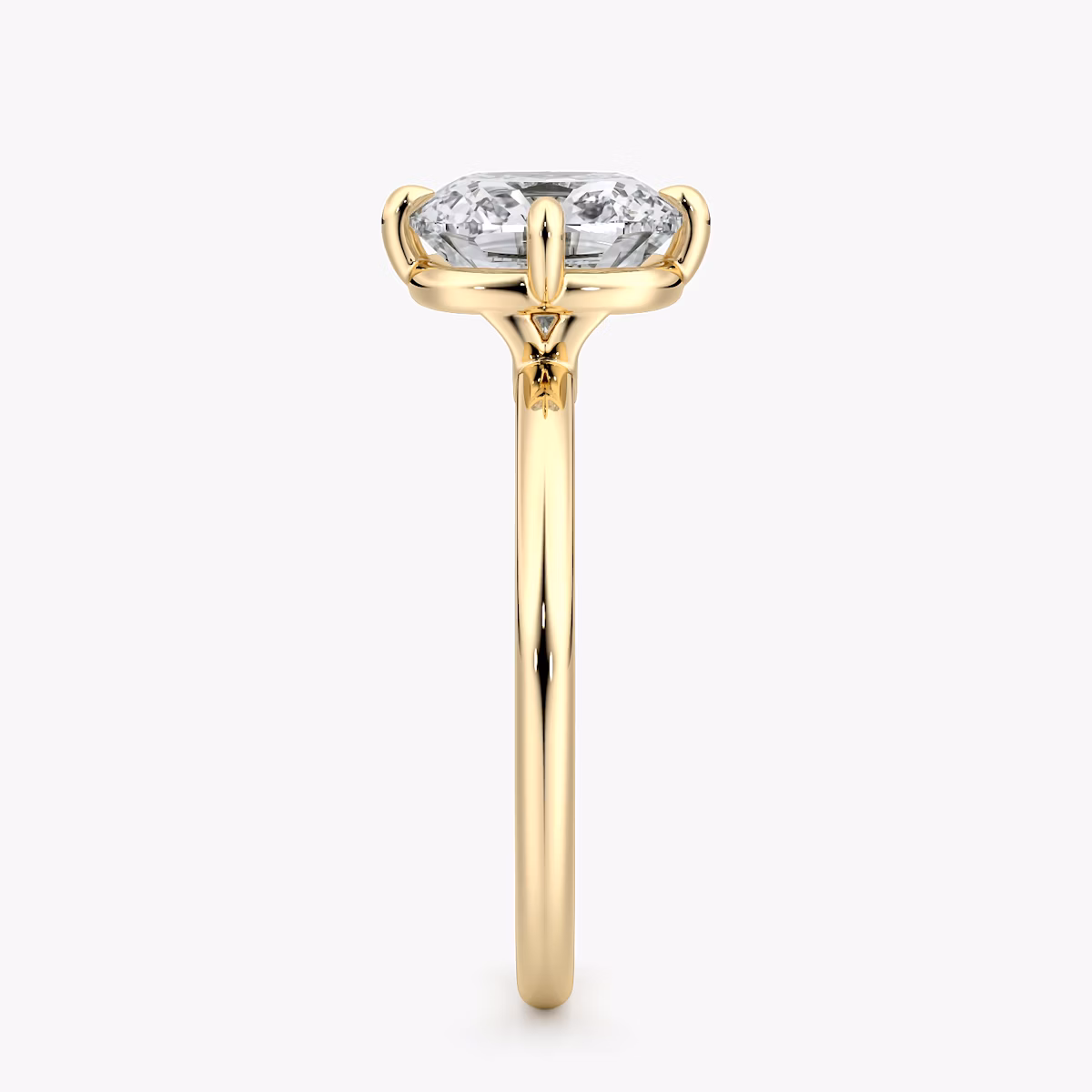 The Compass Solitaire | Cushion | 18k | Yellow Gold | bandAccent: Plain | diamondOrientation: vertical | caratWeight: other