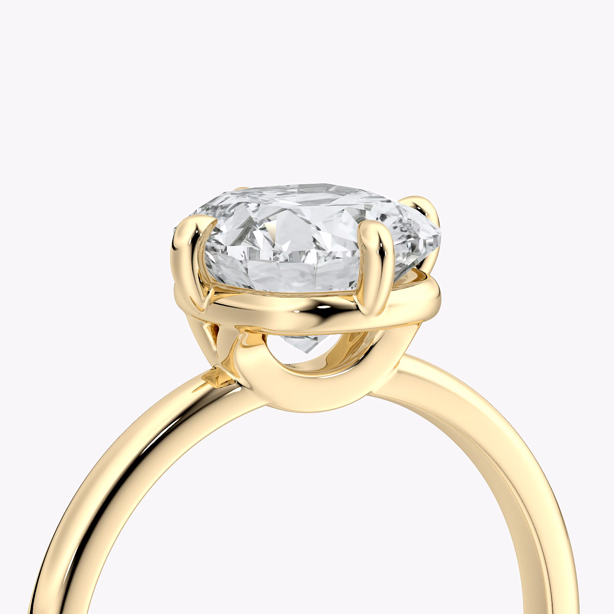The Compass Solitaire | Cushion | 18k | Yellow Gold | bandAccent: Plain | diamondOrientation: vertical | caratWeight: other