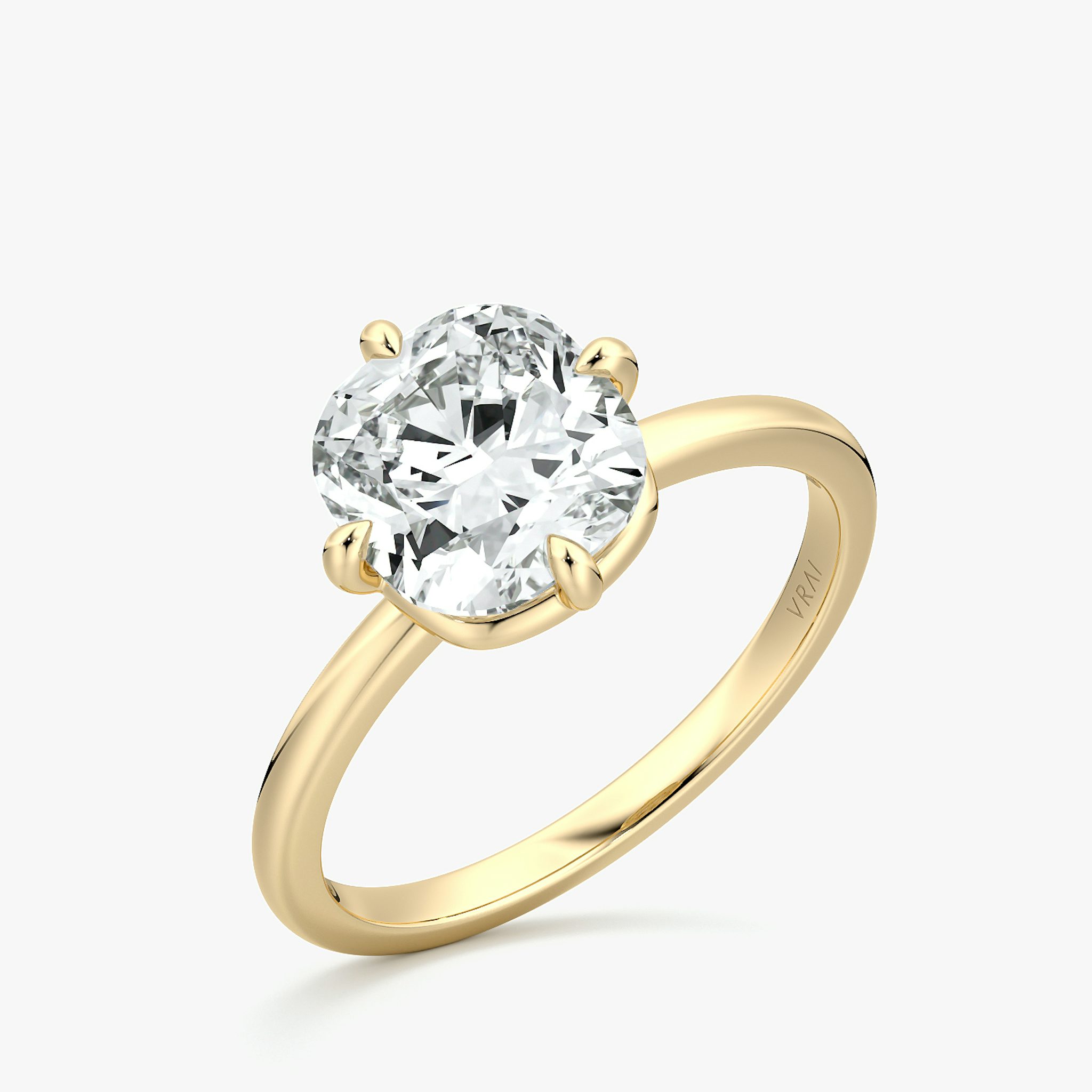 The Compass Solitaire | Cushion | 18k | Yellow Gold | bandAccent: Plain | diamondOrientation: vertical | caratWeight: other