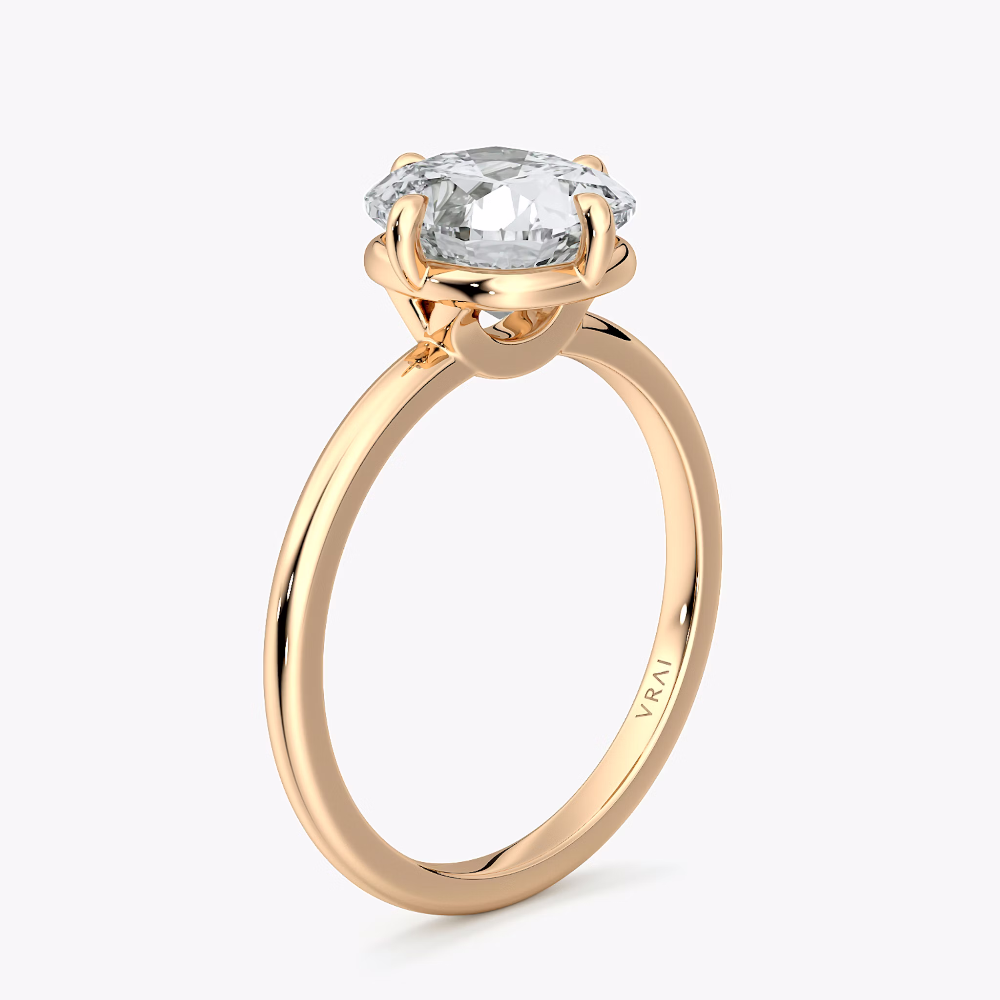 The Compass Solitaire | Cushion | 14k | Rose Gold | bandAccent: Plain | diamondOrientation: vertical | caratWeight: other