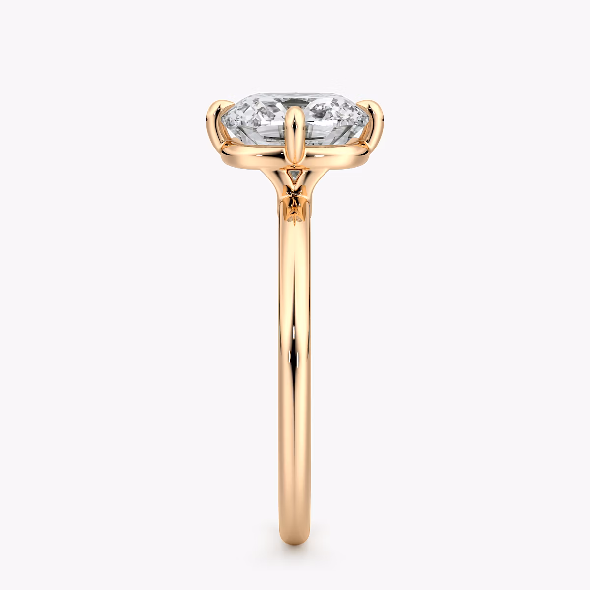 The Compass Solitaire | Cushion | 14k | Rose Gold | bandAccent: Plain | diamondOrientation: vertical | caratWeight: other