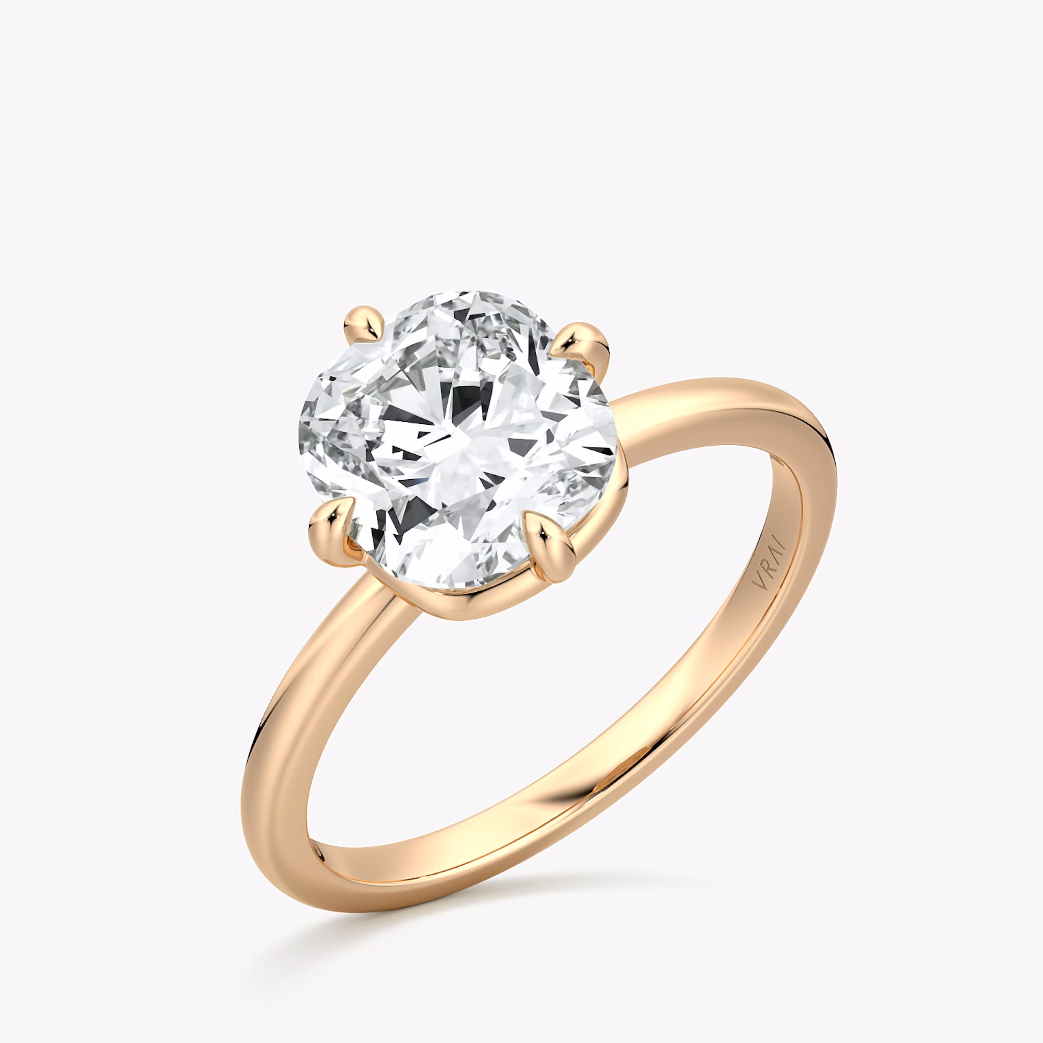 The Compass Solitaire | Cushion | 14k | Rose Gold | bandAccent: Plain | diamondOrientation: vertical | caratWeight: other