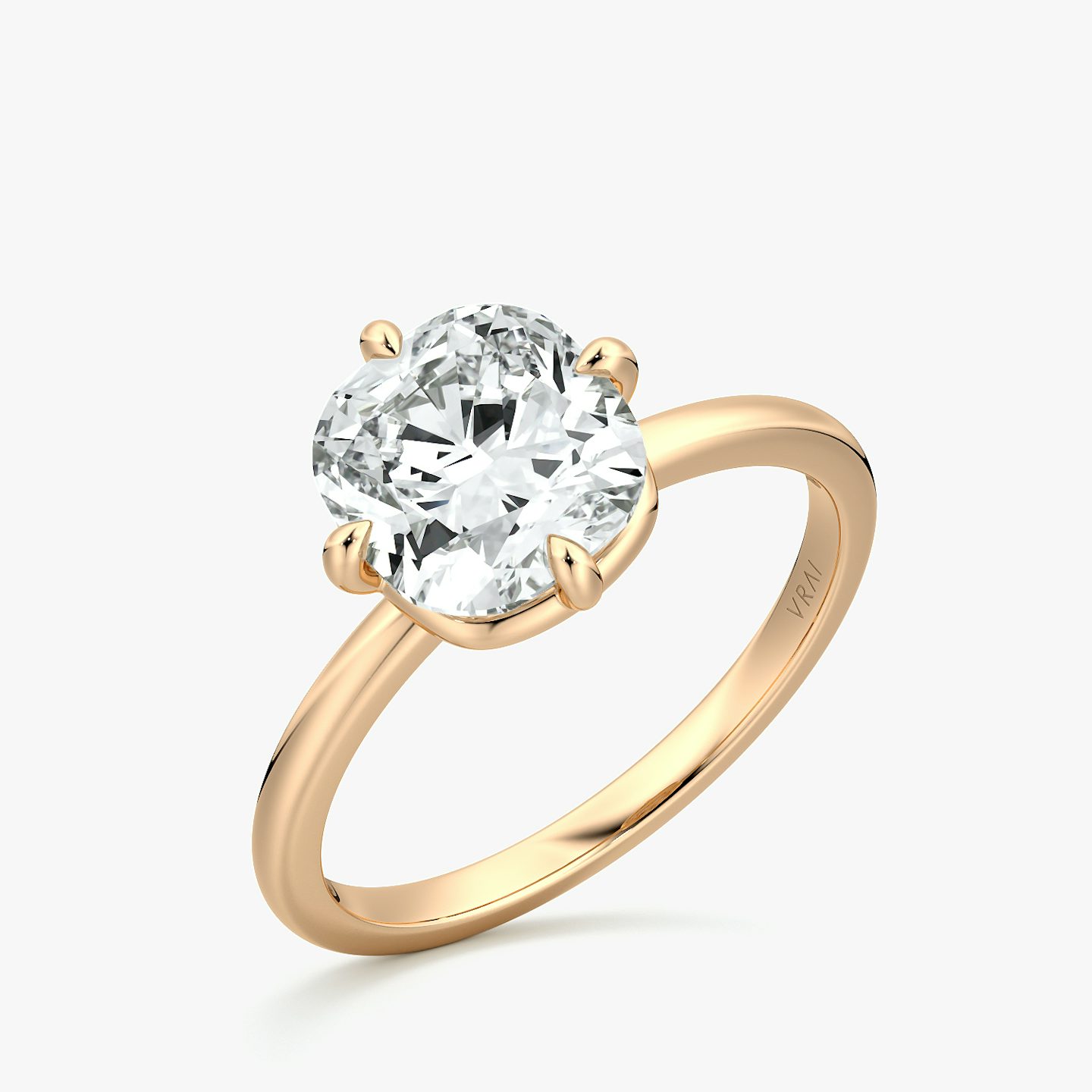 The Compass Solitaire | Cushion | 14k | Rose Gold | bandAccent: Plain | diamondOrientation: vertical | caratWeight: other