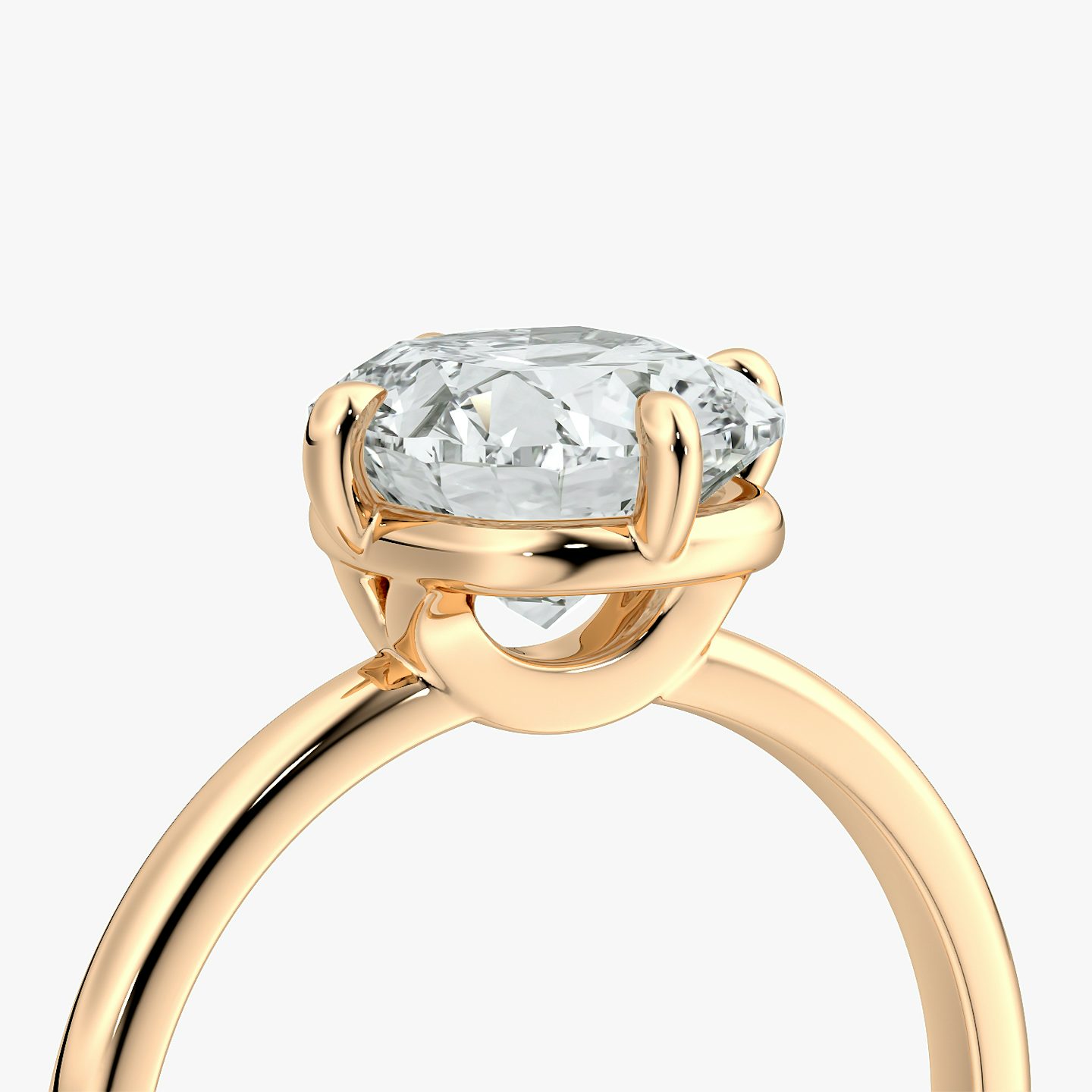The Compass Solitaire | Cushion | 14k | Rose Gold | bandAccent: Plain | diamondOrientation: vertical | caratWeight: other