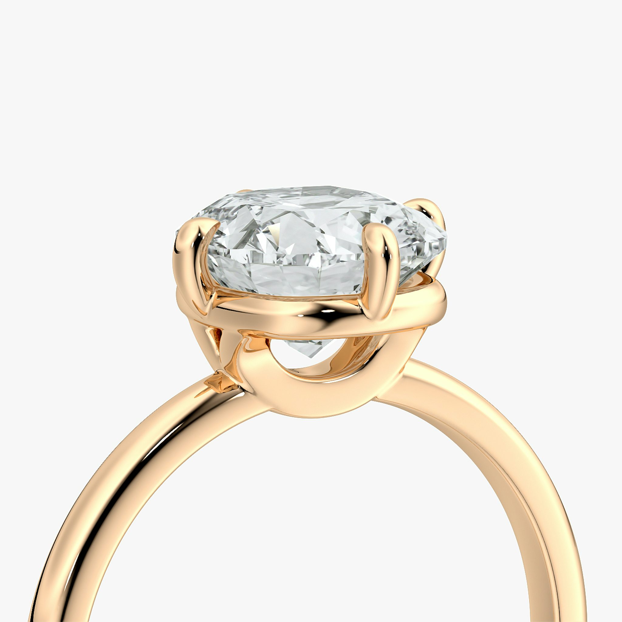 The Compass Solitaire | Cushion | 14k | Rose Gold | bandAccent: Plain | diamondOrientation: vertical | caratWeight: other