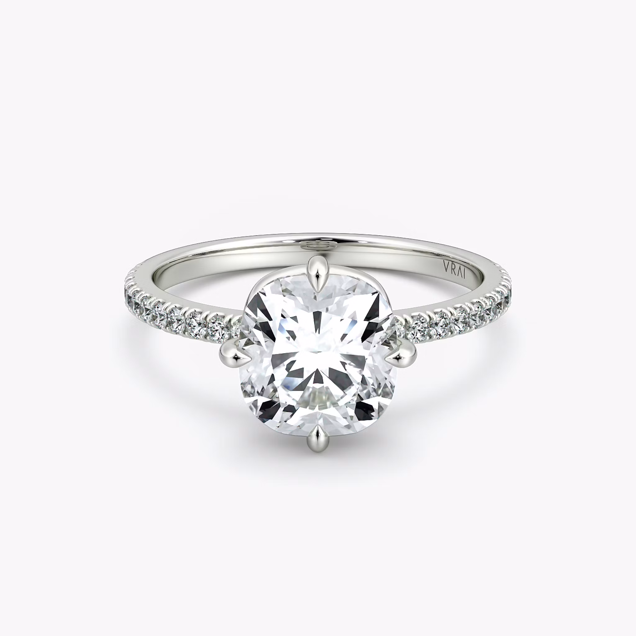 Compass Solitaire Cushion | White Gold