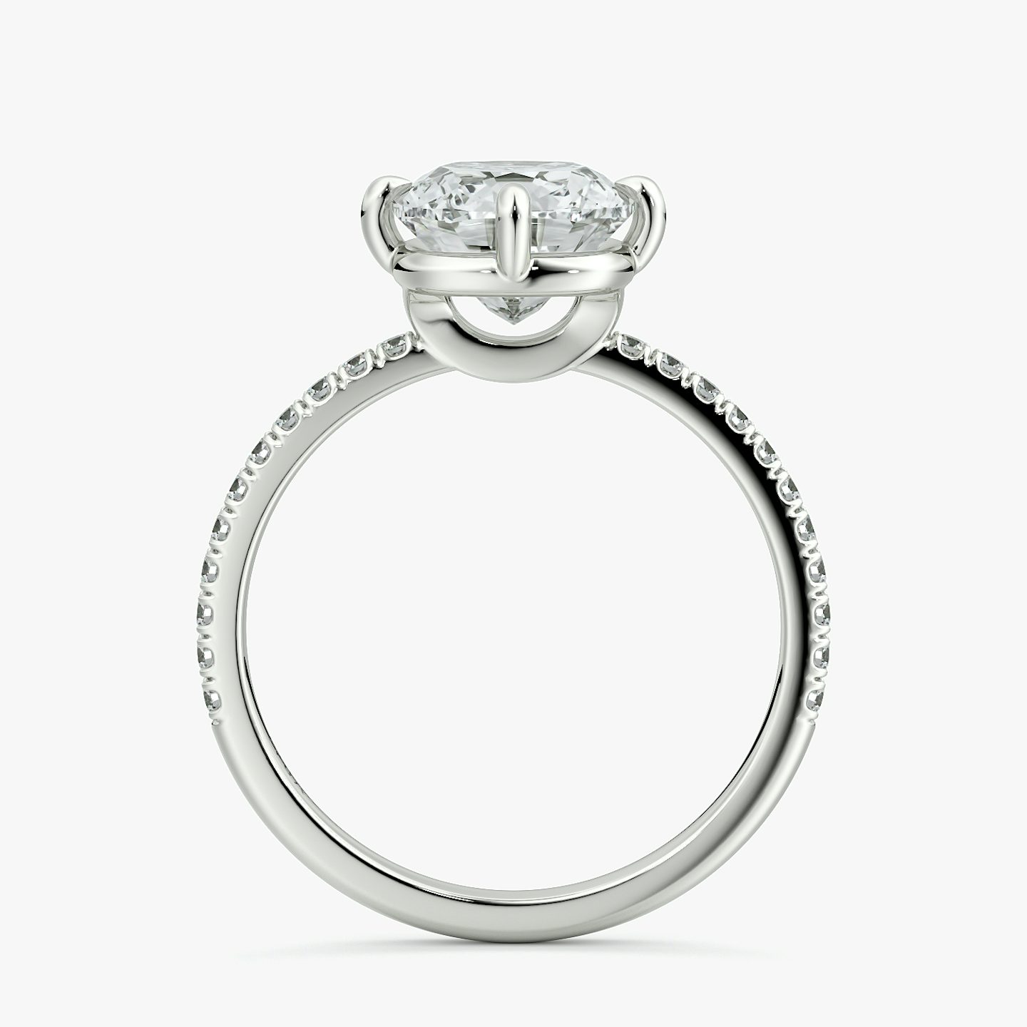 The Compass Solitaire | Cushion | 18k | White Gold | bandAccent: Pavé | diamondOrientation: vertical | caratWeight: other