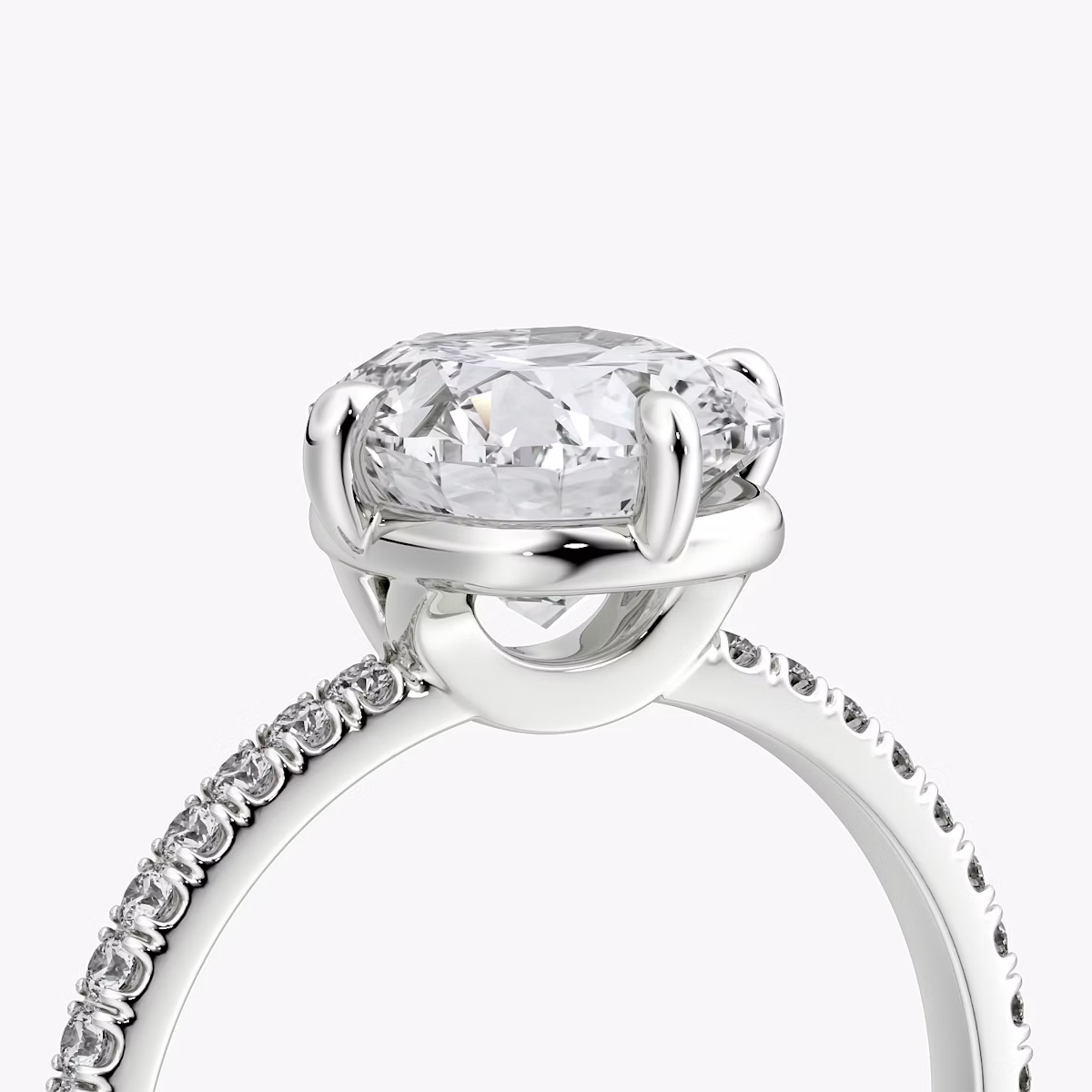 Compass | Cushion | Platin | bandAccent: Mit Pavé-Besatz | diamondOrientation: vertical | caratWeight: other
