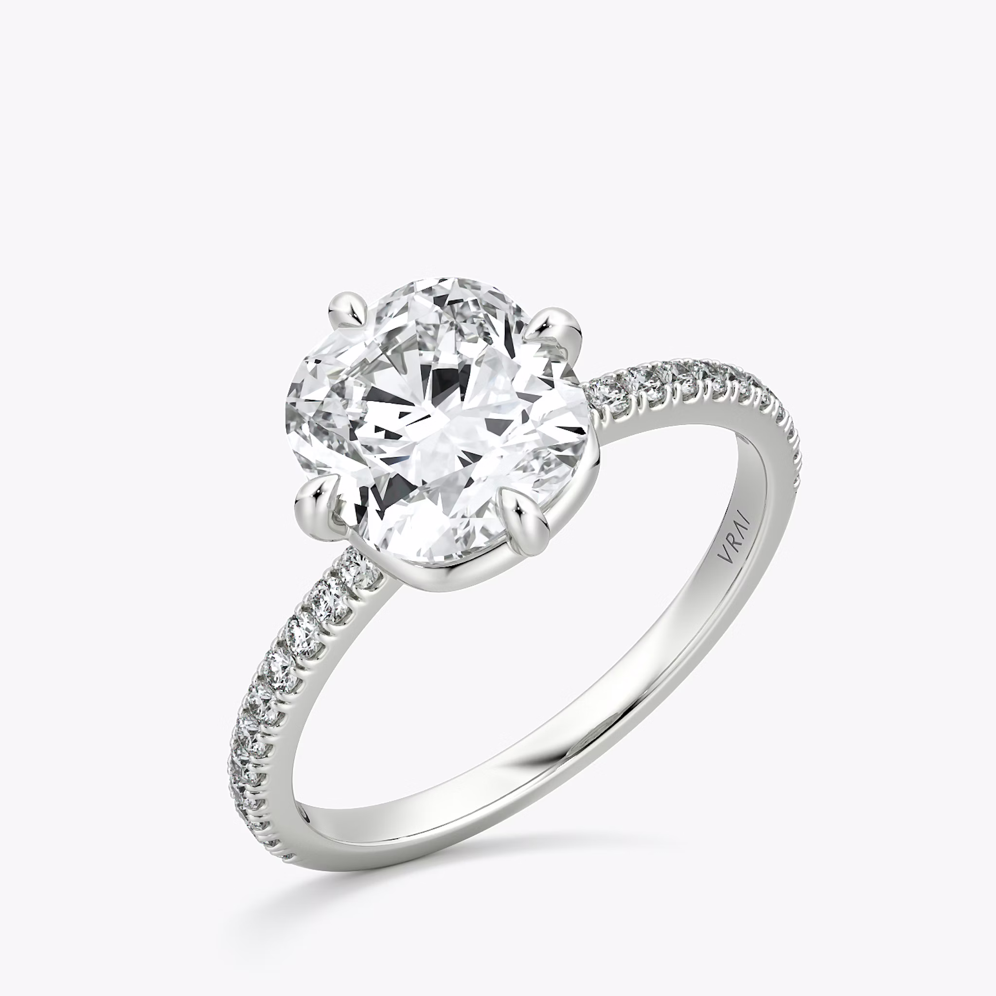 The Compass Solitaire | Cushion | Platinum | bandAccent: Pavé | diamondOrientation: vertical | caratWeight: other