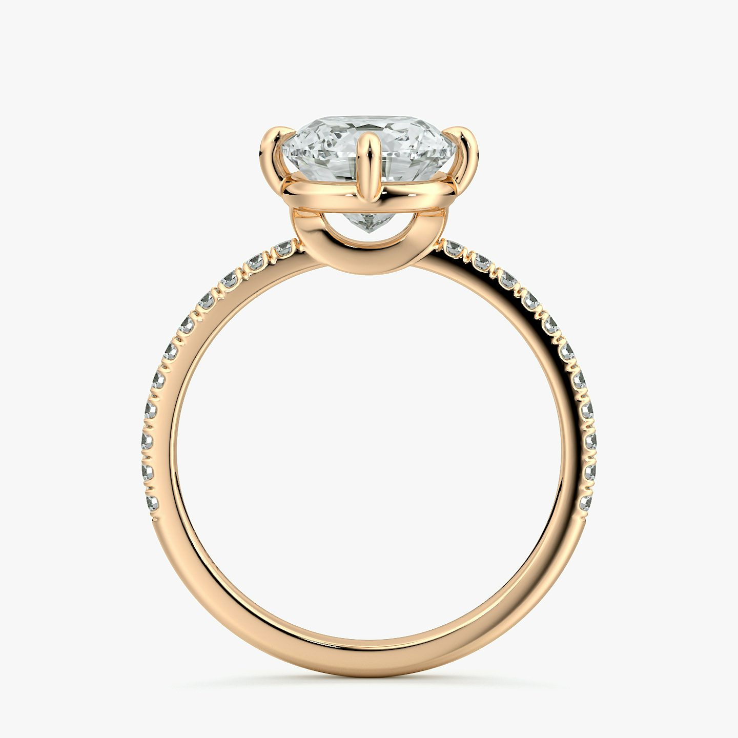 Compass | Cushion | 14k | Roségold | bandAccent: Mit Pavé-Besatz | diamondOrientation: vertical | caratWeight: other