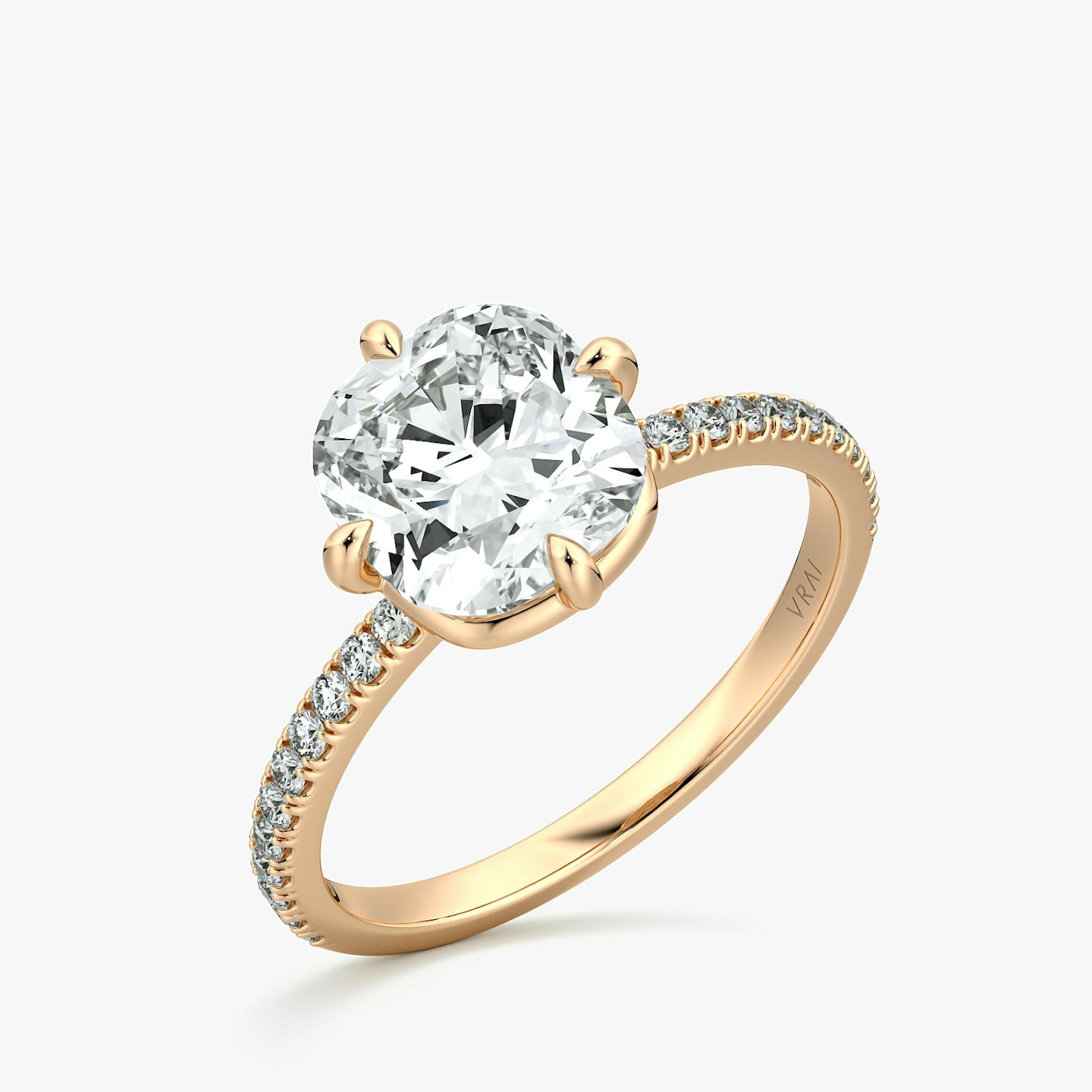 Compass | Cushion | 14k | Roségold | bandAccent: Mit Pavé-Besatz | diamondOrientation: vertical | caratWeight: other