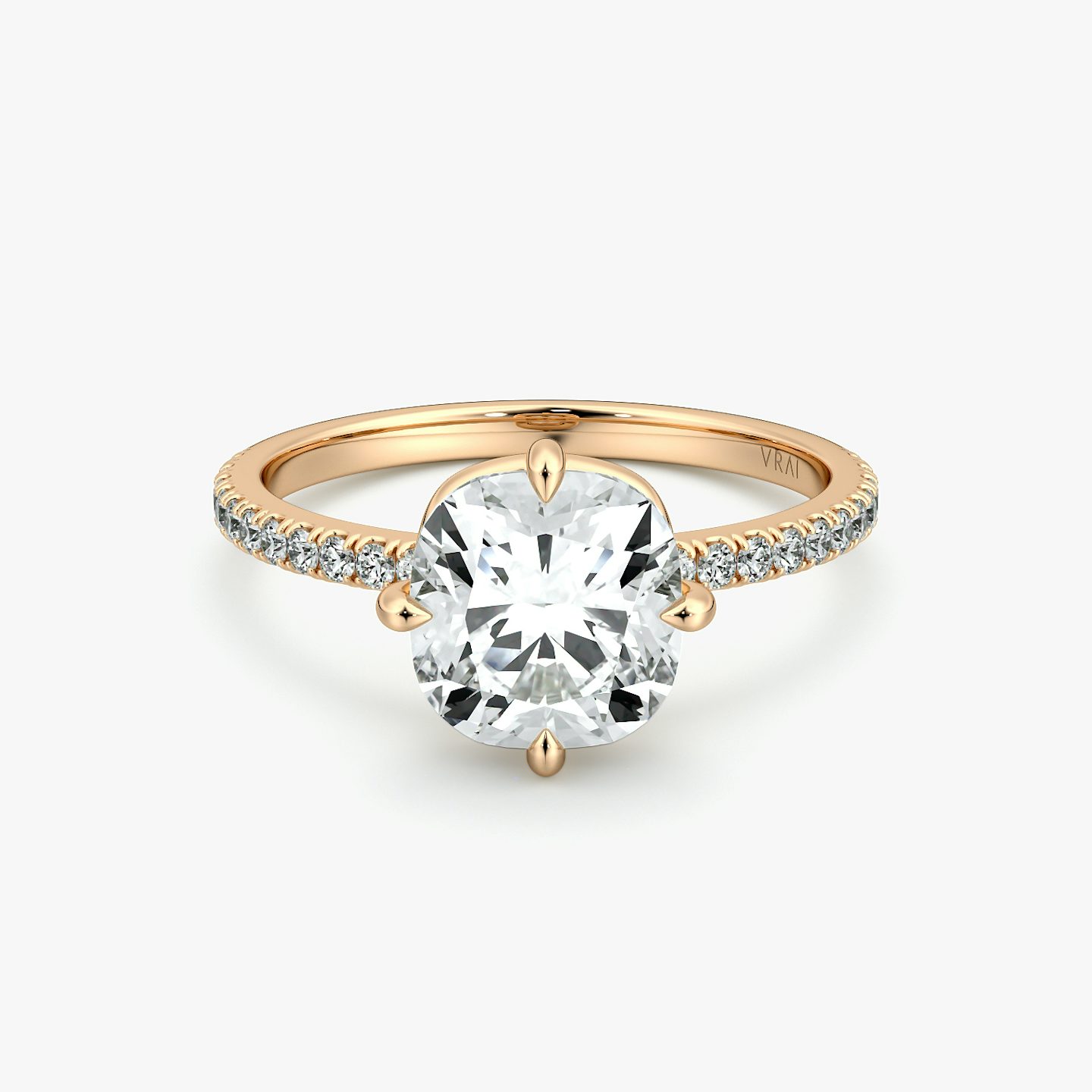 Compass | Cushion | 14k | Roségold | bandAccent: Mit Pavé-Besatz | diamondOrientation: vertical | caratWeight: other