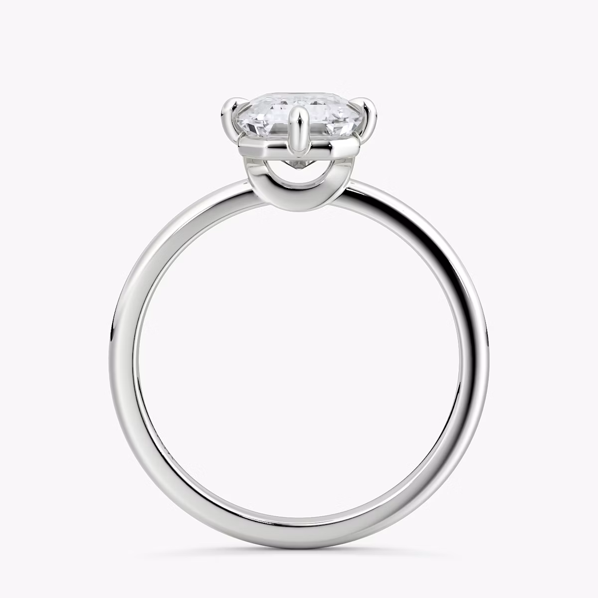 The Compass Solitaire | Emerald | Platinum | bandAccent: Plain | diamondOrientation: vertical | caratWeight: other