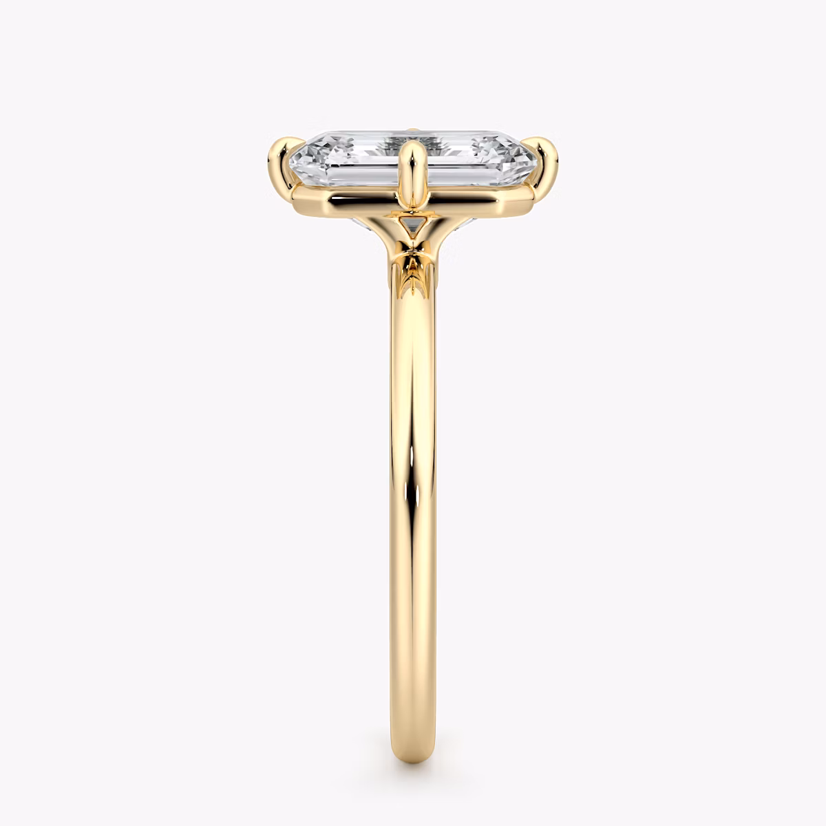 The Compass Solitaire | Emerald | 18k | Yellow Gold | bandAccent: Plain | diamondOrientation: vertical | caratWeight: other