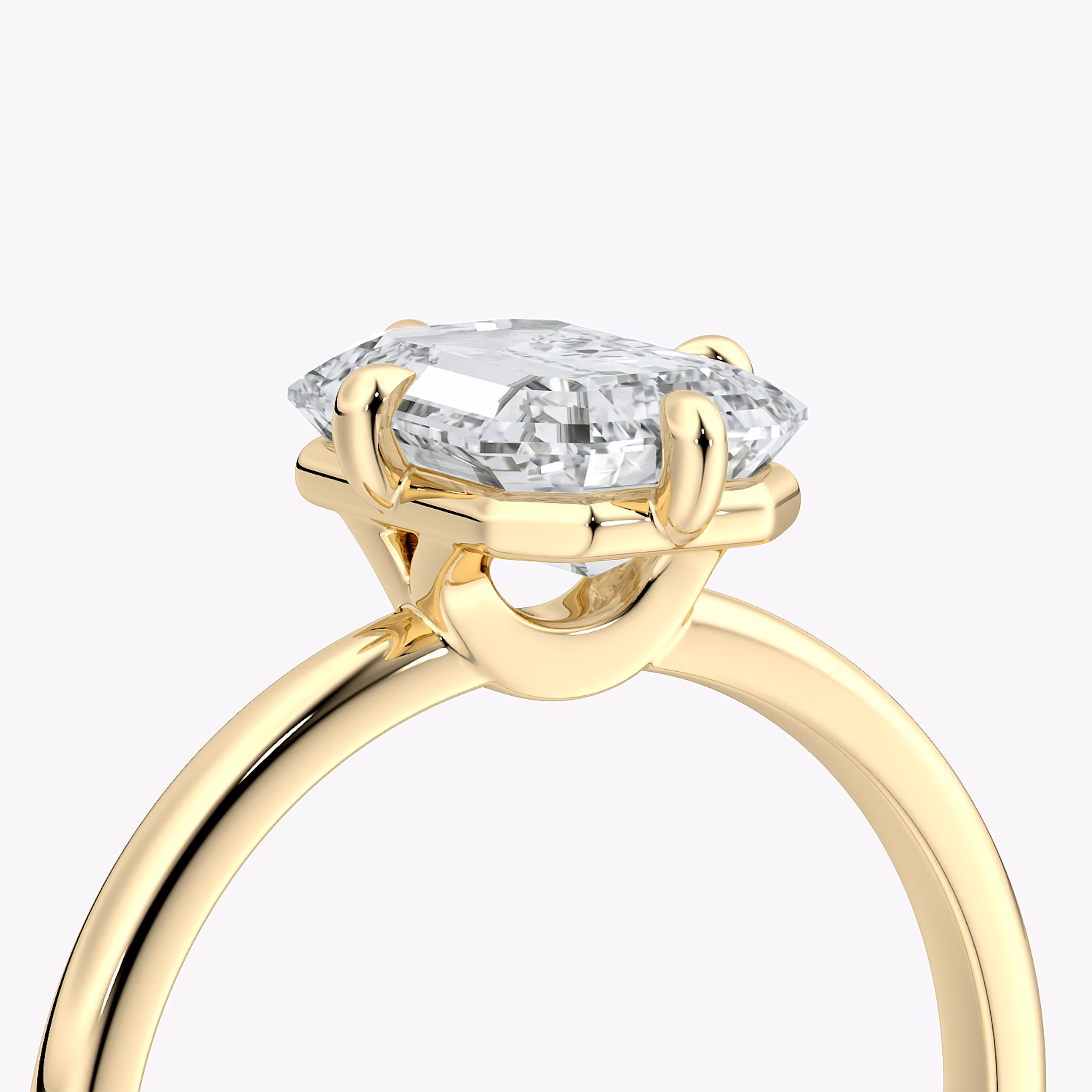 The Compass Solitaire | Emerald | 18k | Yellow Gold | bandAccent: Plain | diamondOrientation: vertical | caratWeight: other