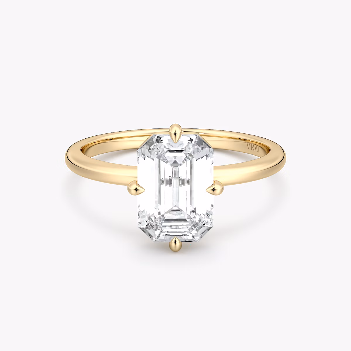The Compass Solitaire | Emerald | 18k | Yellow Gold | bandAccent: Plain | diamondOrientation: vertical | caratWeight: other