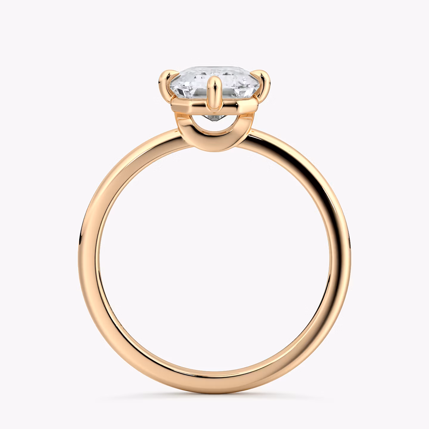 The Compass Solitaire | Emerald | 14k | Rose Gold | bandAccent: Plain | diamondOrientation: vertical | caratWeight: other