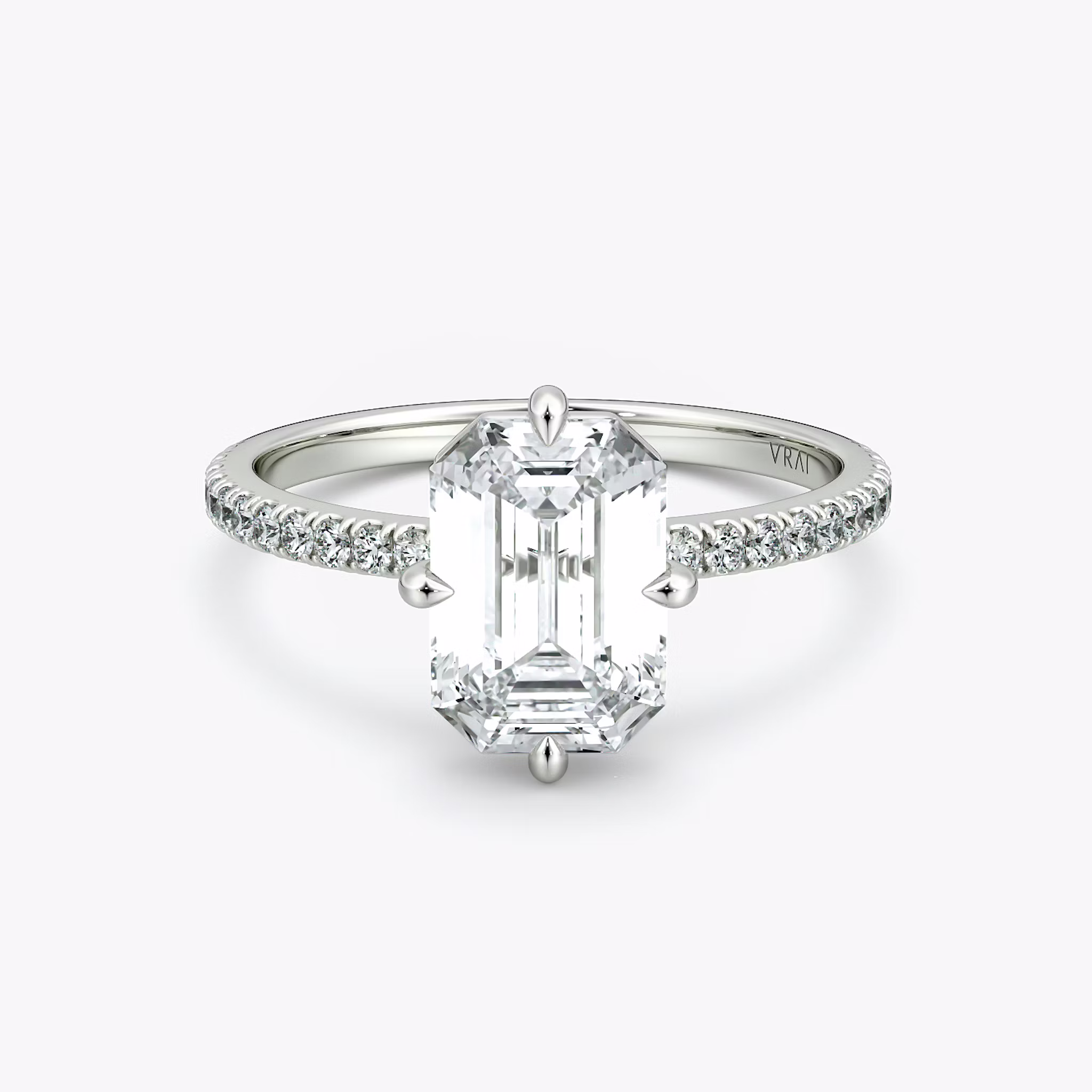The Compass Solitaire Emerald | White Gold