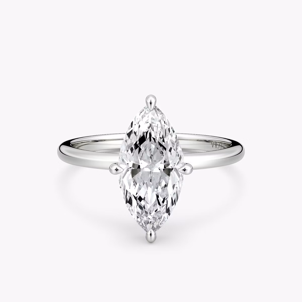 Anillo de compromiso Compass | Marquise | 18k | Oro blanco | bandAccent: Simple | diamondOrientation: vertical | caratWeight: other