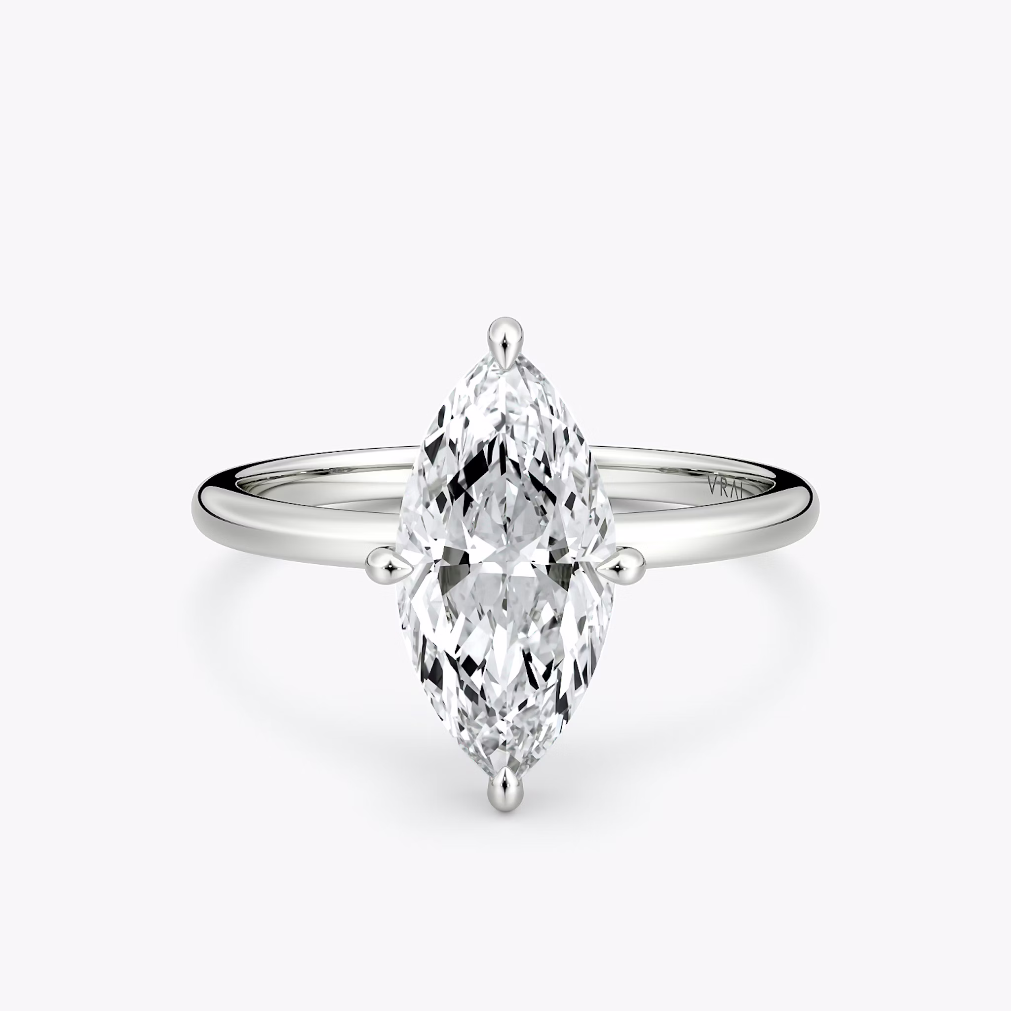 The Compass Solitaire | Marquise | Platinum | bandAccent: Plain | diamondOrientation: vertical | caratWeight: other