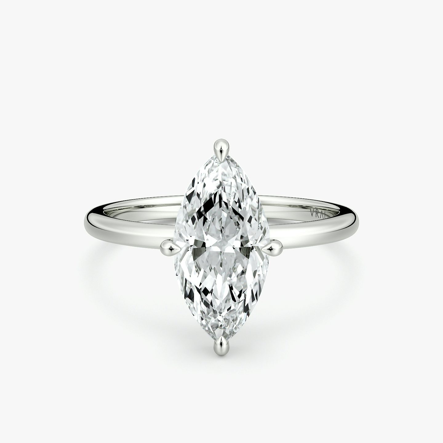The Compass Solitaire | Marquise | 18k | White Gold | bandAccent: Plain | diamondOrientation: vertical | caratWeight: other