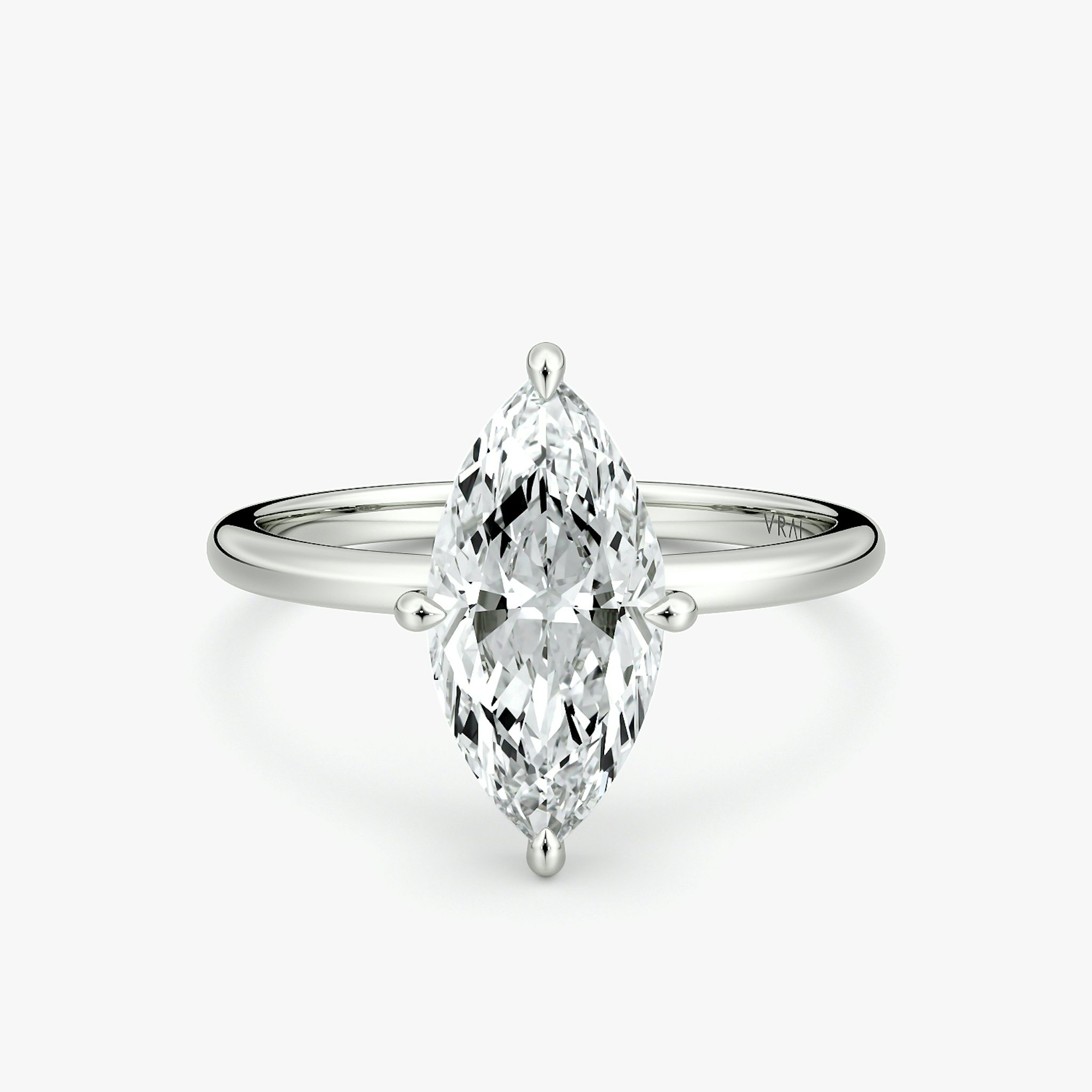 The Compass Solitaire | Marquise | Platinum | bandAccent: Plain | diamondOrientation: vertical | caratWeight: other
