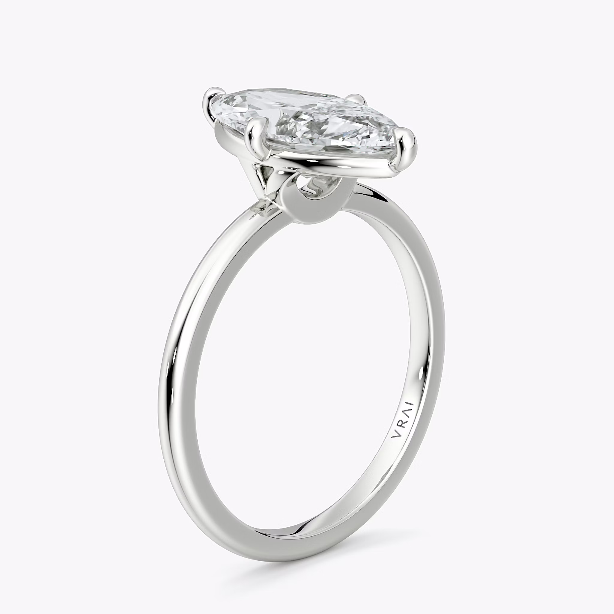 The Compass Solitaire | Marquise | Platinum | bandAccent: Plain | diamondOrientation: vertical | caratWeight: other