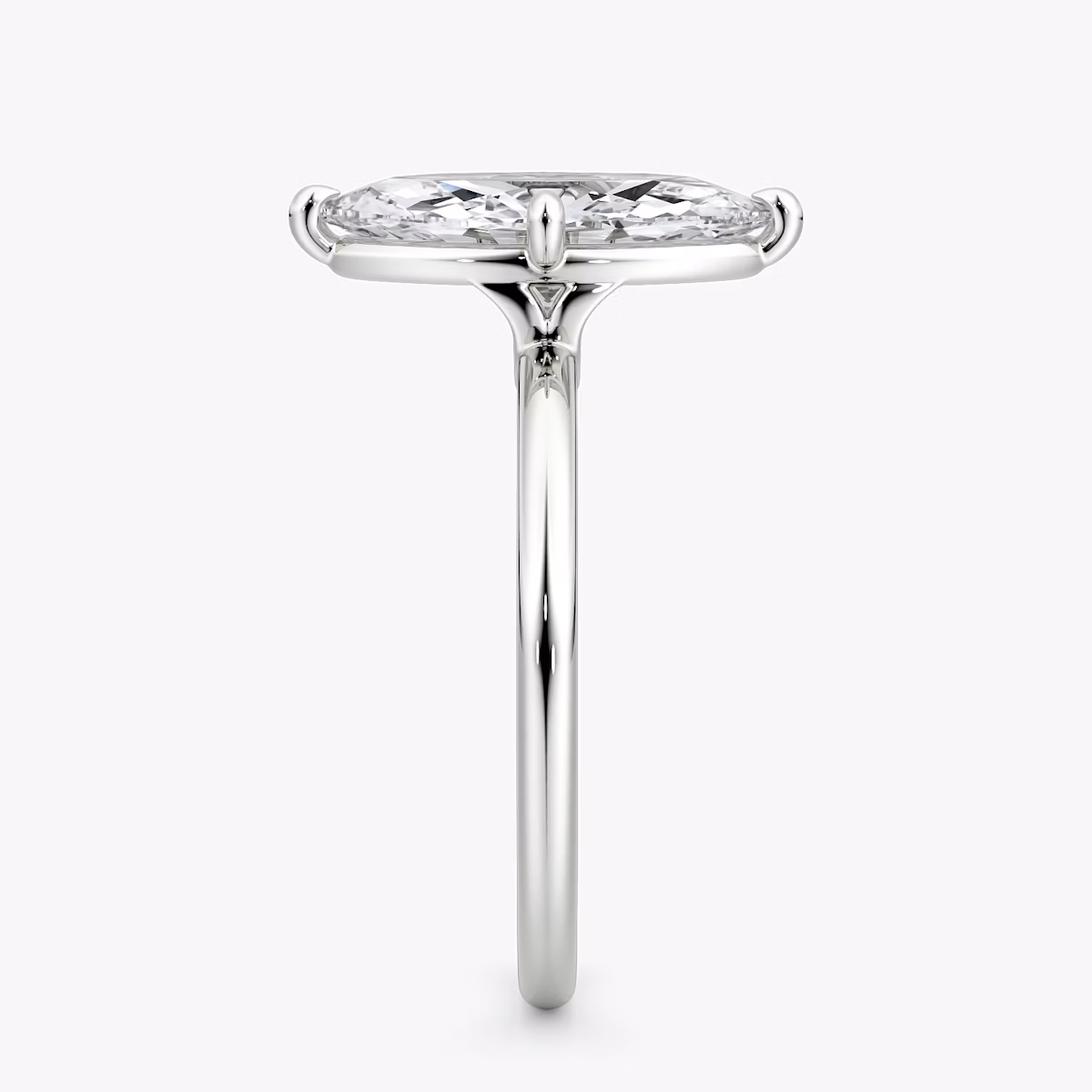 Anillo de compromiso Compass | Marquise | 18k | Oro blanco | bandAccent: Simple | diamondOrientation: vertical | caratWeight: other