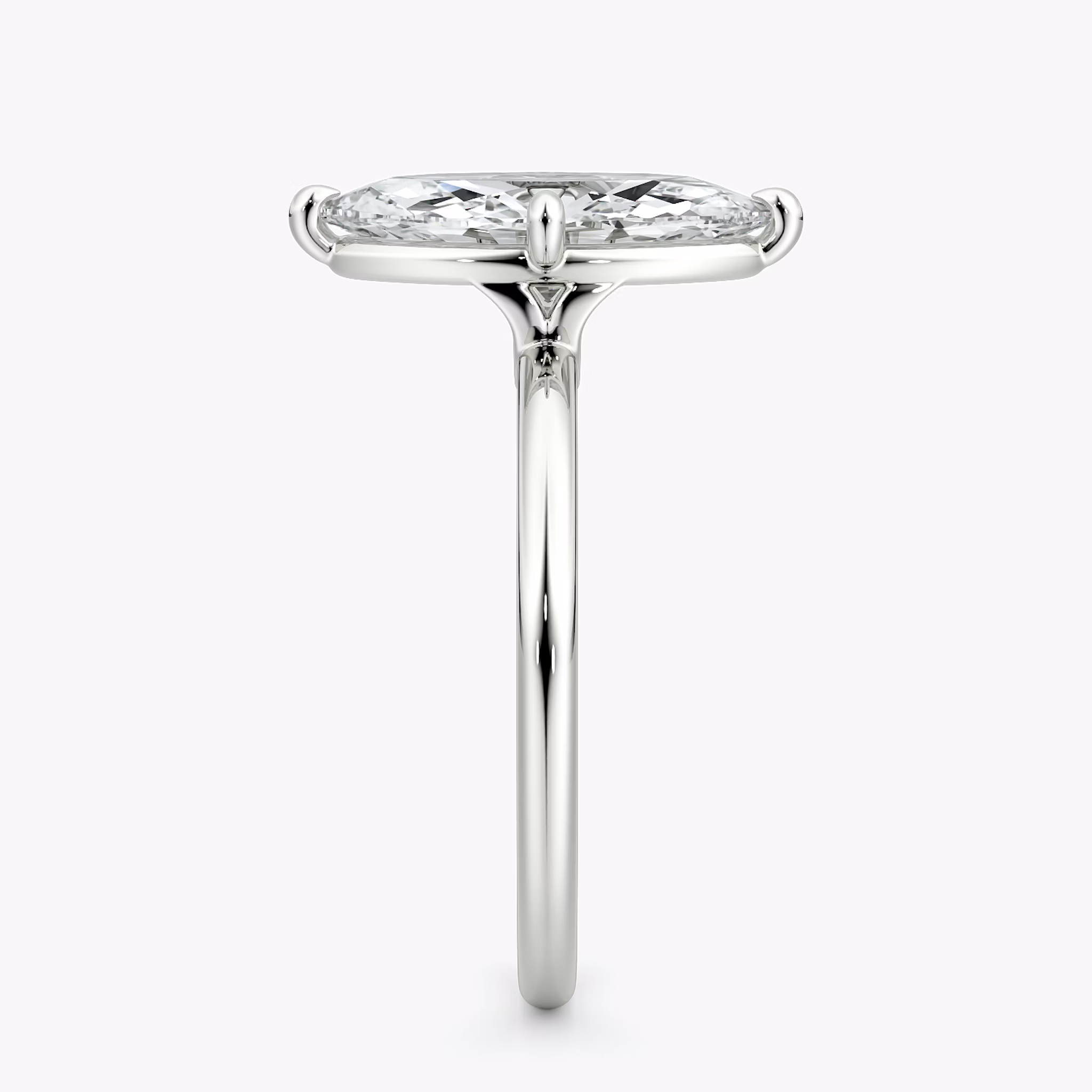 The Compass Solitaire | Marquise | Platinum | bandAccent: Plain | diamondOrientation: vertical | caratWeight: other