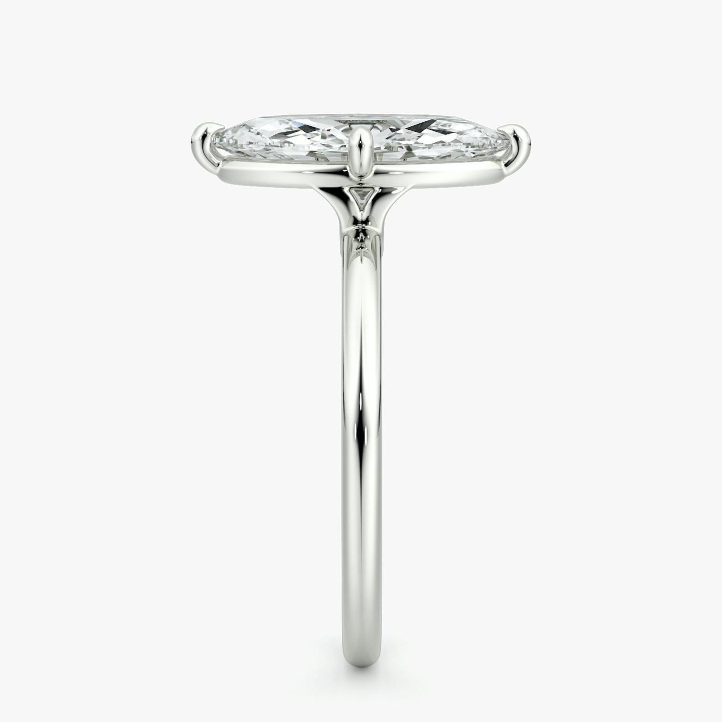 The Compass Solitaire | Marquise | 18k | White Gold | bandAccent: Plain | diamondOrientation: vertical | caratWeight: other