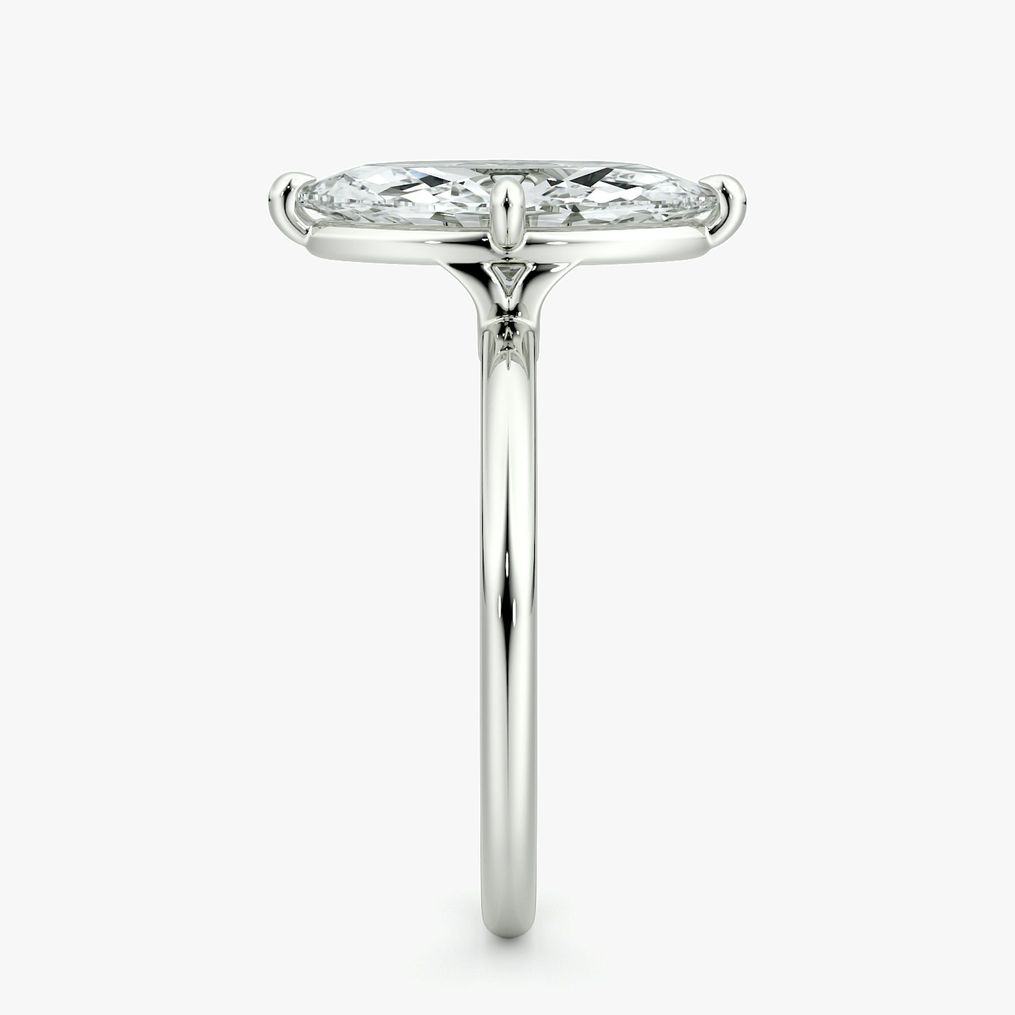 The Compass Solitaire | Marquise | Platinum | bandAccent: Plain | diamondOrientation: vertical | caratWeight: other