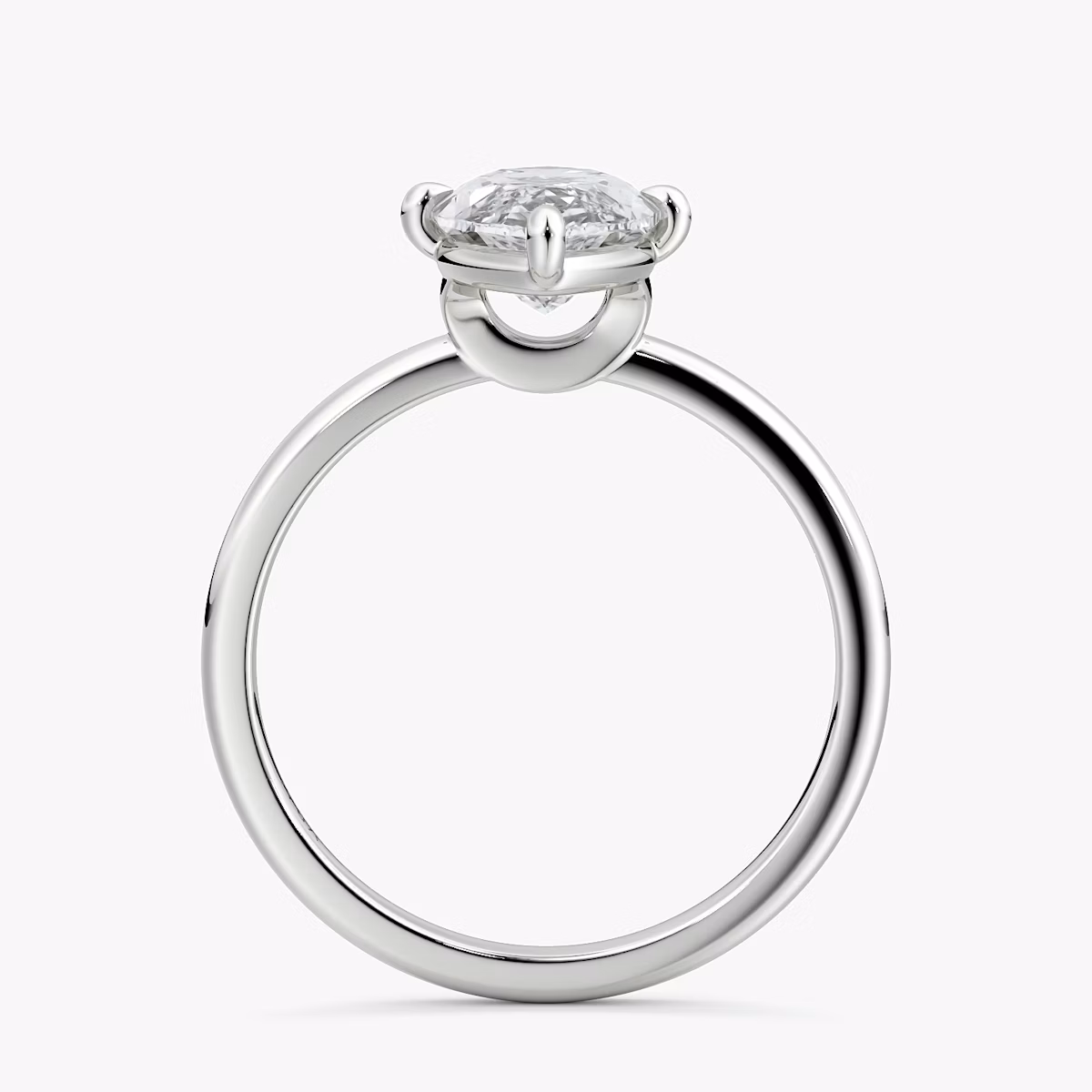 Anillo de compromiso Compass | Marquise | 18k | Oro blanco | bandAccent: Simple | diamondOrientation: vertical | caratWeight: other