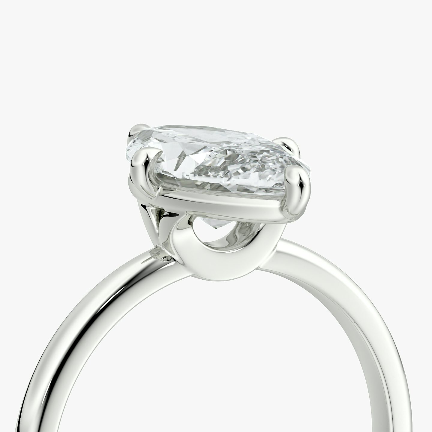 The Compass Solitaire | Marquise | 18k | White Gold | bandAccent: Plain | diamondOrientation: vertical | caratWeight: other