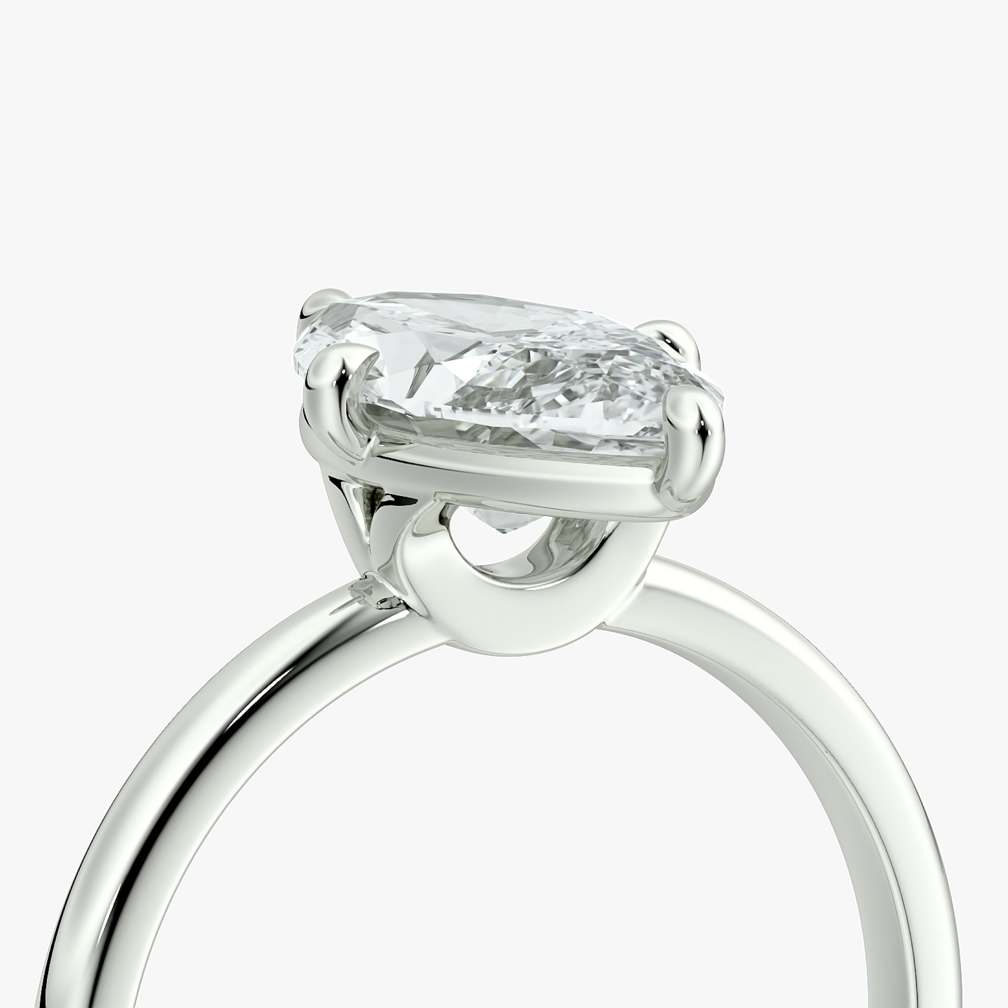 The Compass Solitaire | Marquise | Platinum | bandAccent: Plain | diamondOrientation: vertical | caratWeight: other
