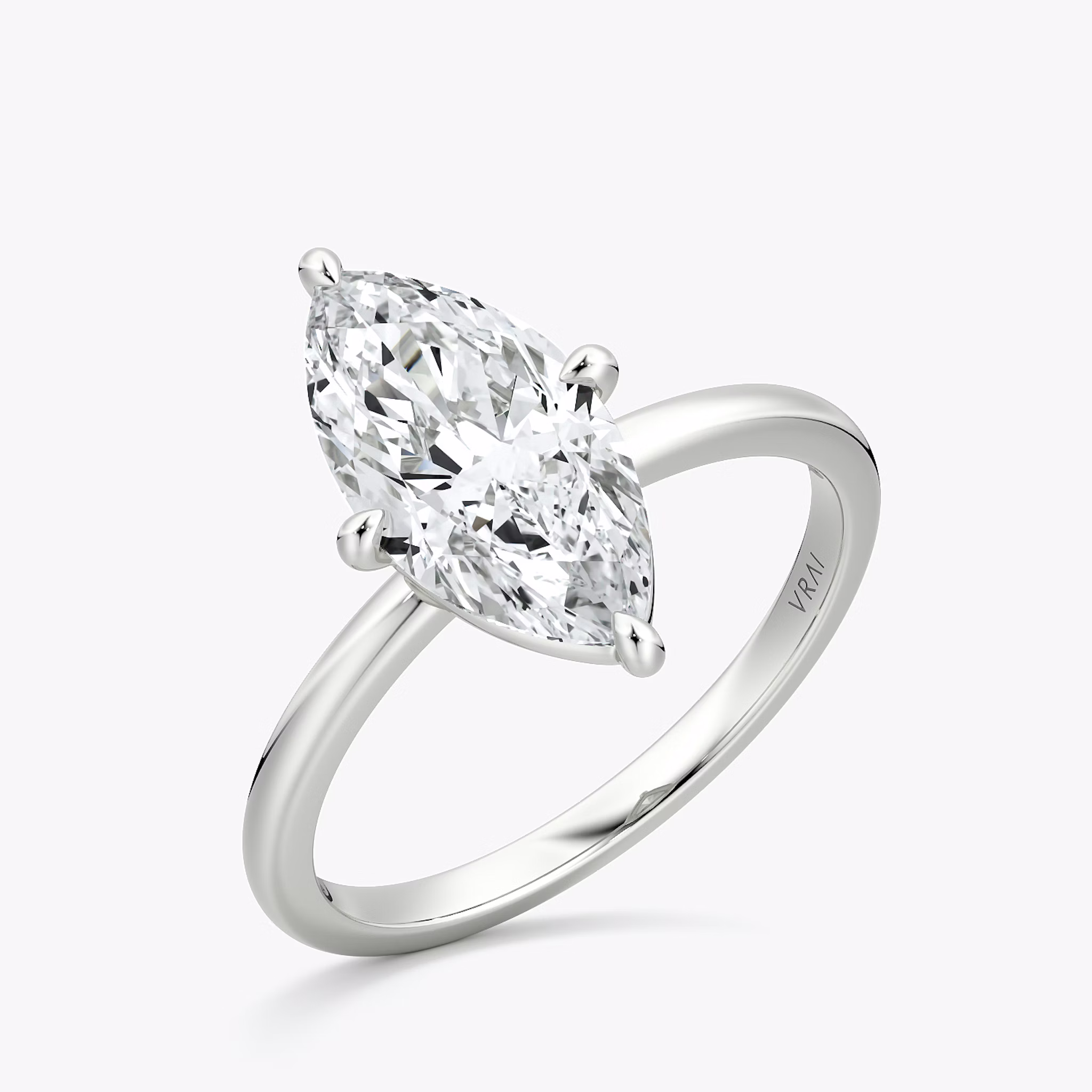 The Compass Solitaire | Marquise | Platinum | bandAccent: Plain | diamondOrientation: vertical | caratWeight: other