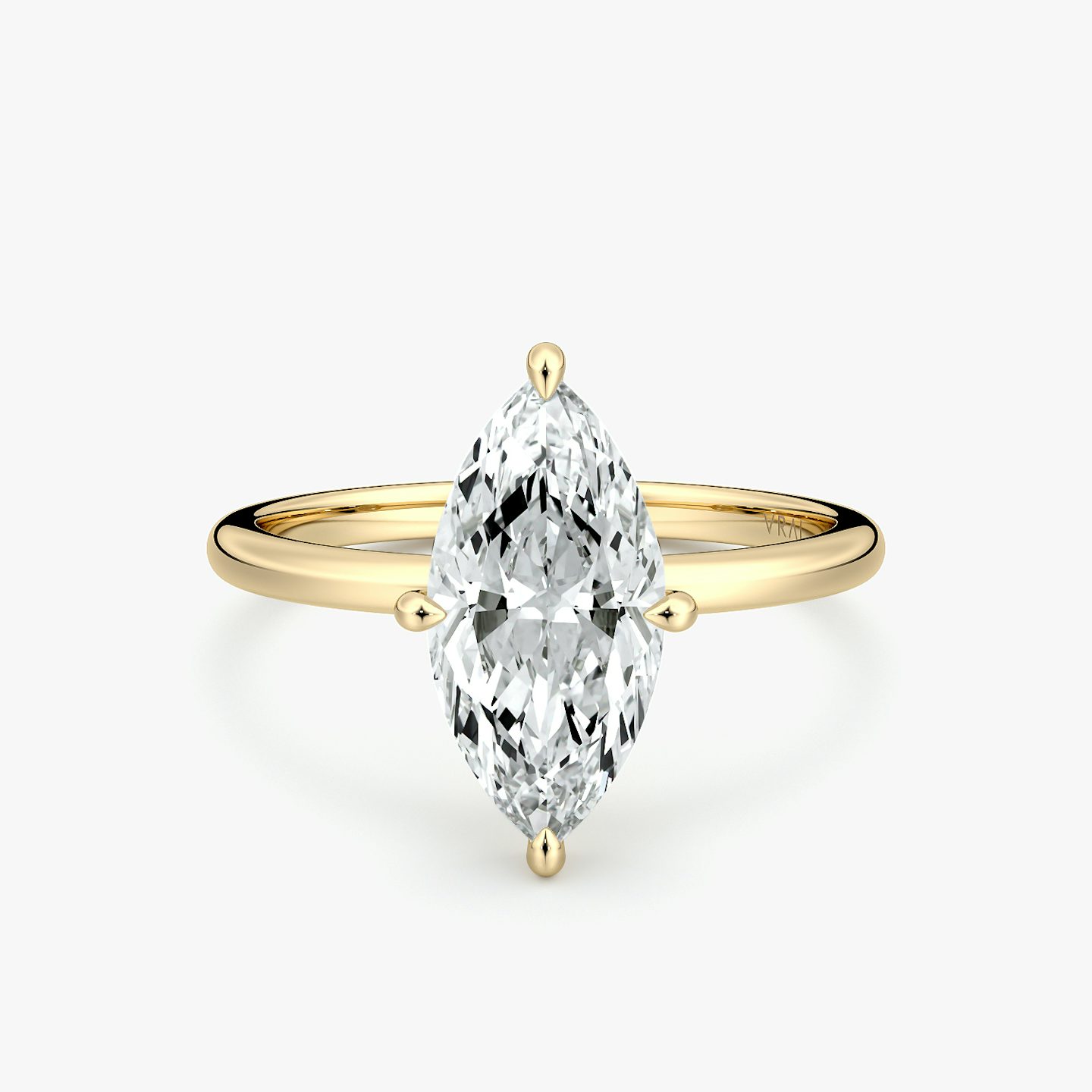 The Compass Solitaire | Marquise | 18k | Yellow Gold | bandAccent: Plain | diamondOrientation: vertical | caratWeight: other