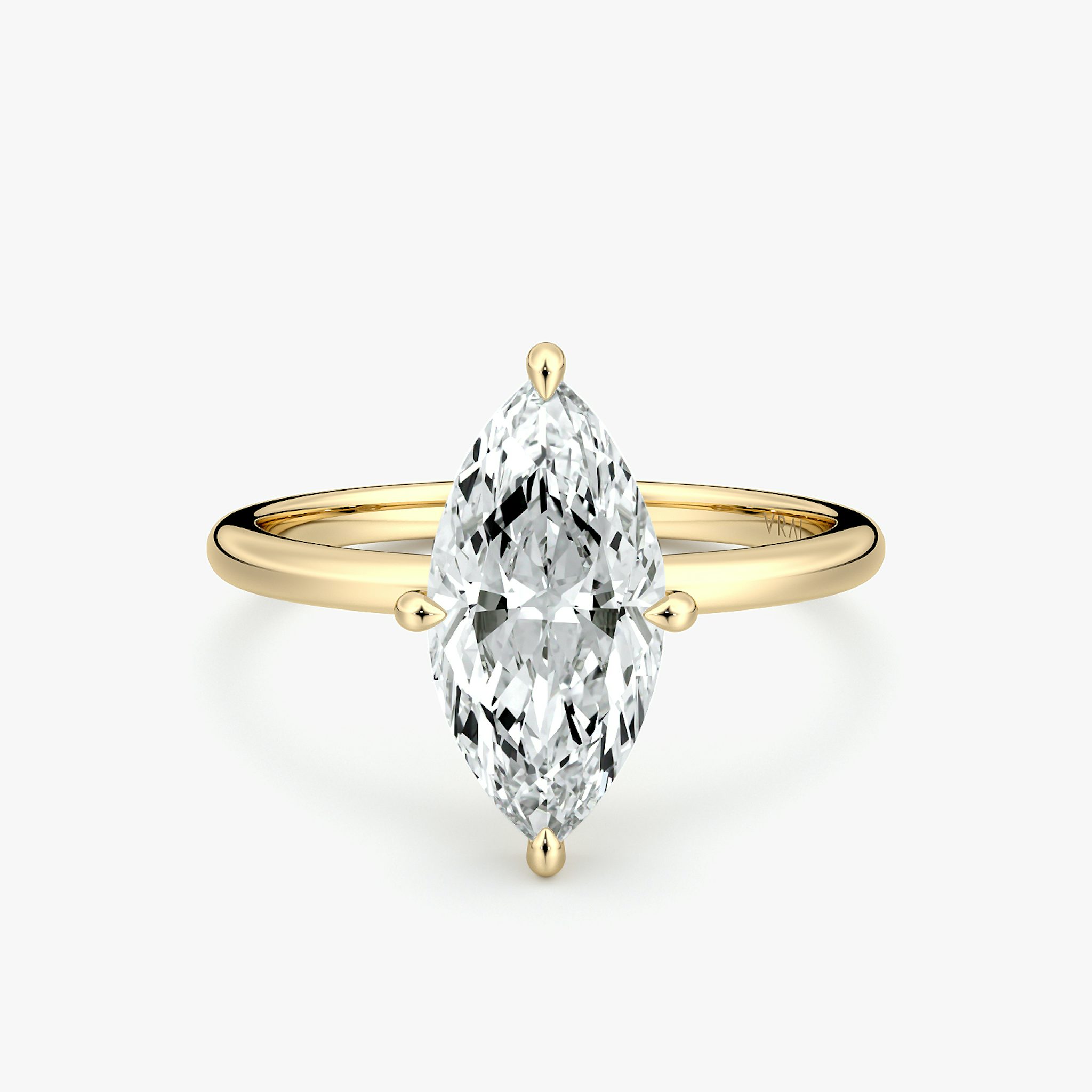 The Compass Solitaire | Marquise | 18k | Yellow Gold | bandAccent: Plain | diamondOrientation: vertical | caratWeight: other