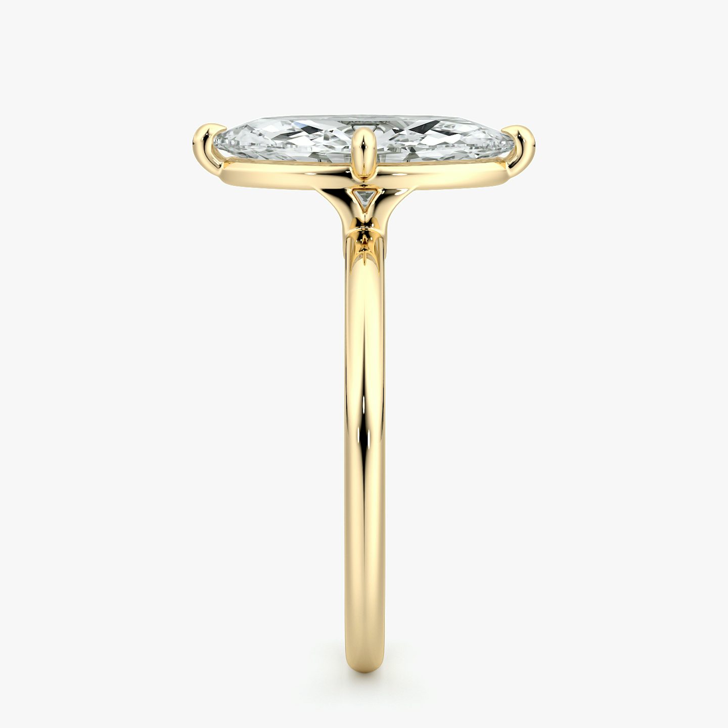 The Compass Solitaire | Marquise | 18k | Yellow Gold | bandAccent: Plain | diamondOrientation: vertical | caratWeight: other