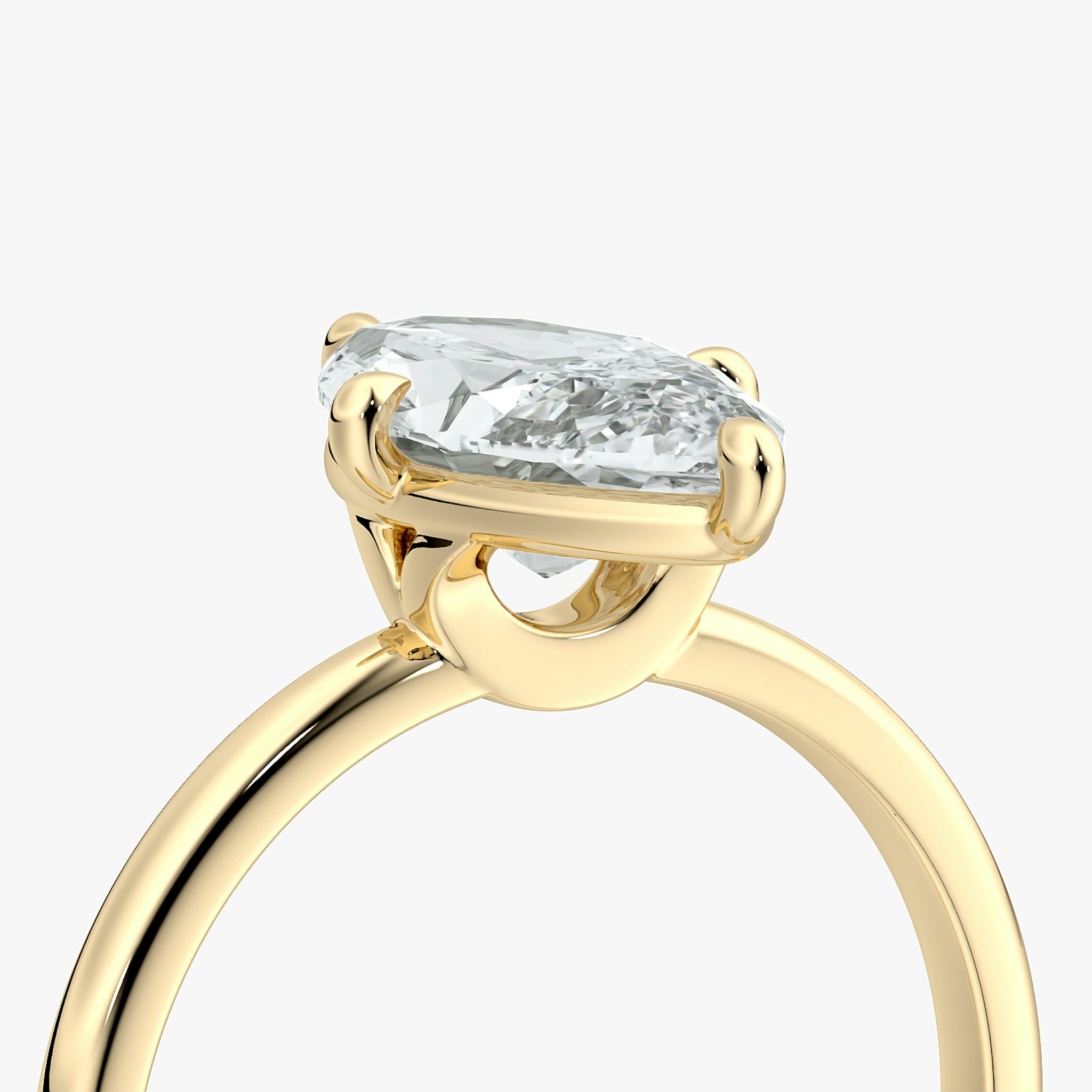 The Compass Solitaire | Marquise | 18k | Yellow Gold | bandAccent: Plain | diamondOrientation: vertical | caratWeight: other