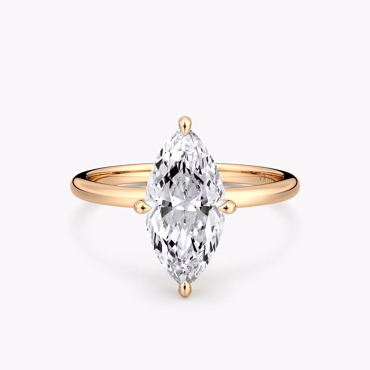 The Compass Solitaire | Marquise | 14k | Rose Gold | bandAccent: Plain | diamondOrientation: vertical | caratWeight: other
