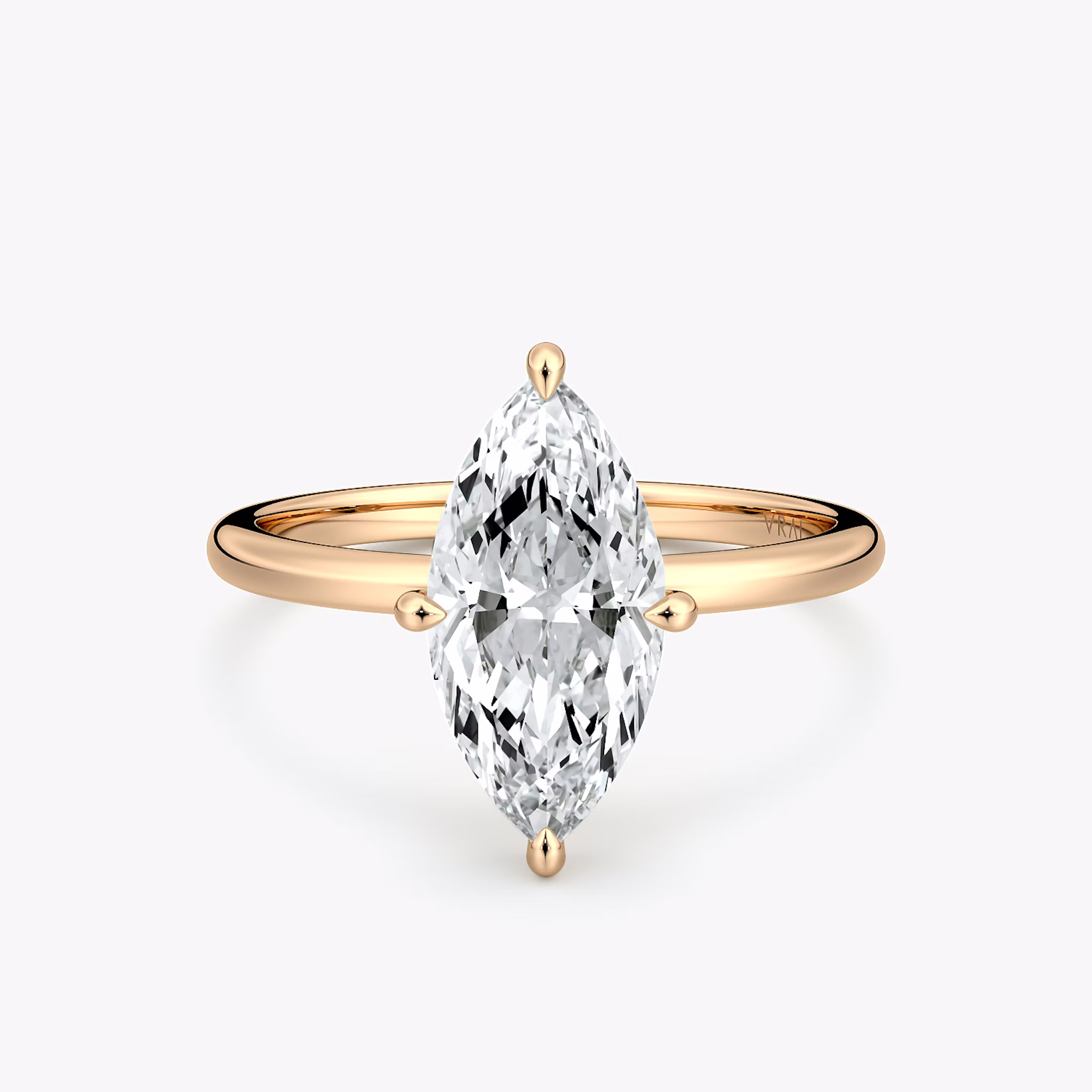 The Compass Solitaire | Marquise | 14k | Rose Gold | bandAccent: Plain | diamondOrientation: vertical | caratWeight: other