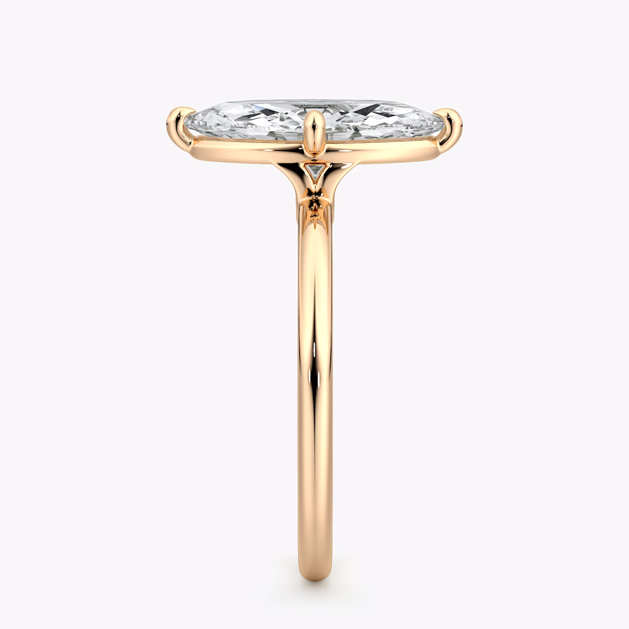 The Compass Solitaire | Marquise | 14k | Rose Gold | bandAccent: Plain | diamondOrientation: vertical | caratWeight: other
