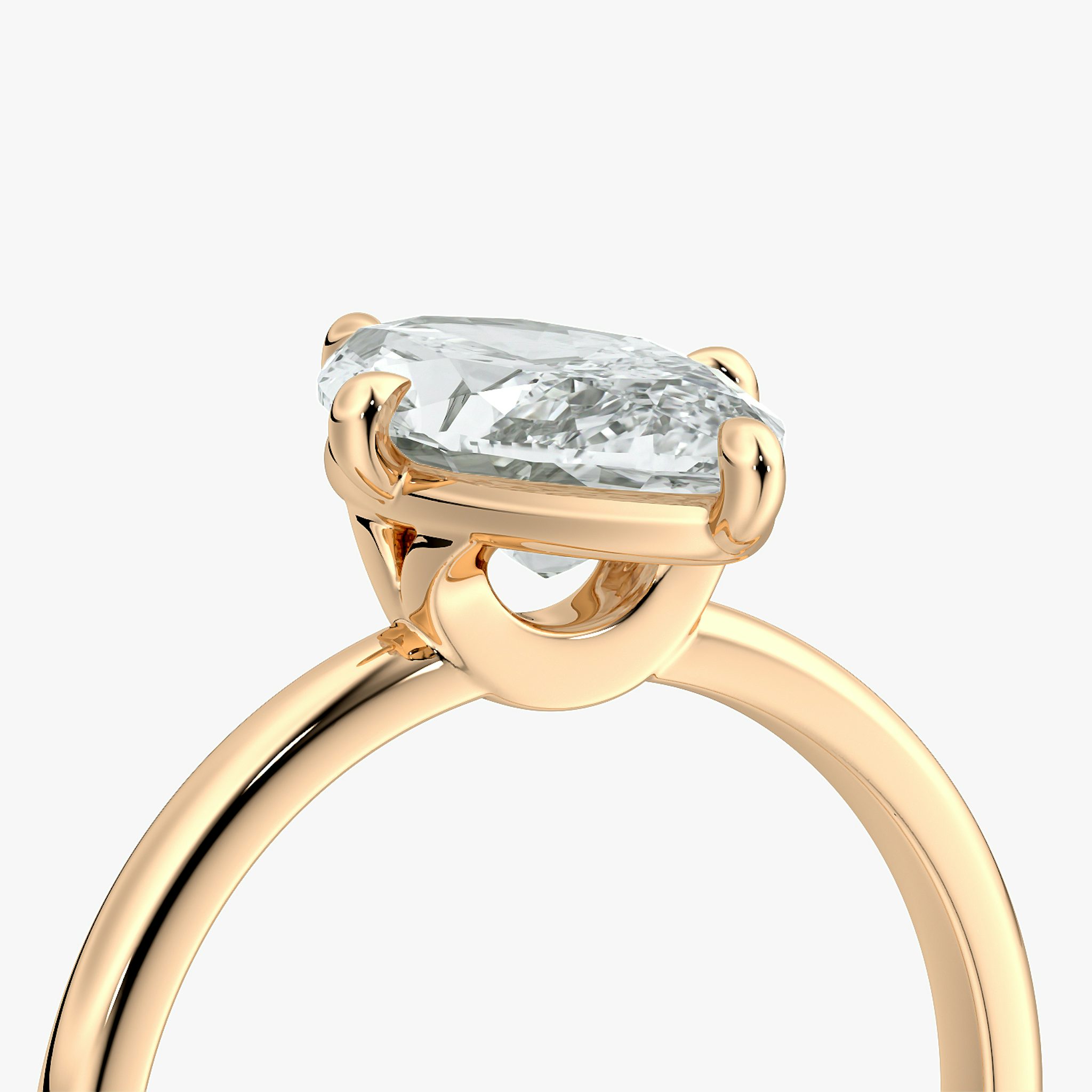 The Compass Solitaire | Marquise | 14k | Rose Gold | bandAccent: Plain | diamondOrientation: vertical | caratWeight: other