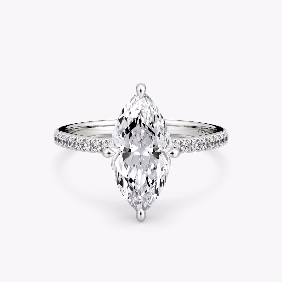 The Compass Solitaire | Marquise | Platinum | bandAccent: Pavé | diamondOrientation: vertical | caratWeight: other