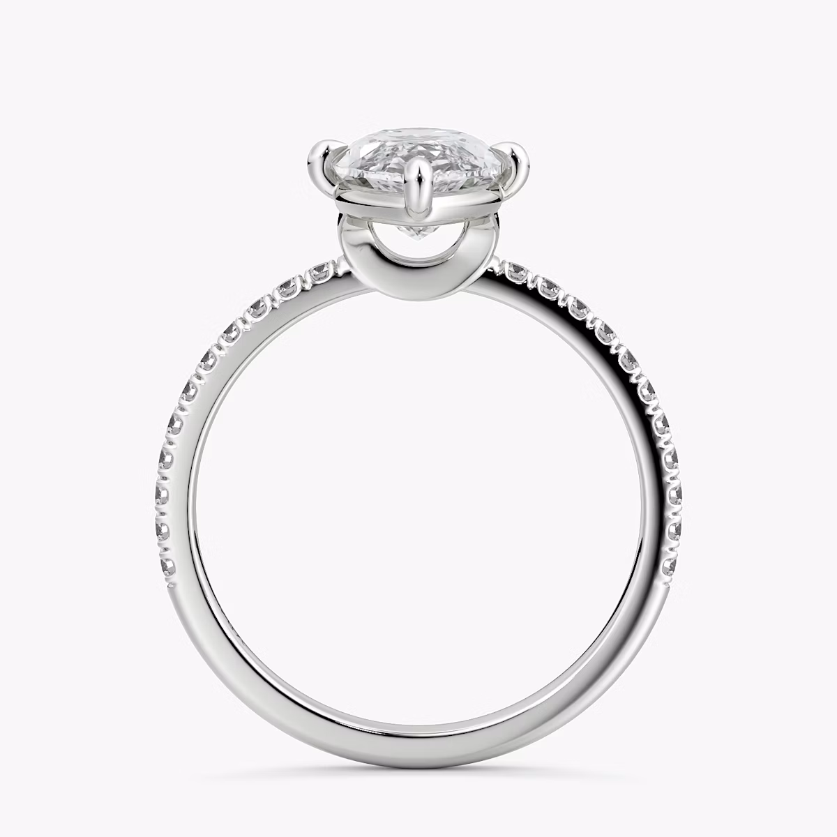 The Compass Solitaire | Marquise | Platinum | bandAccent: Pavé | diamondOrientation: vertical | caratWeight: other