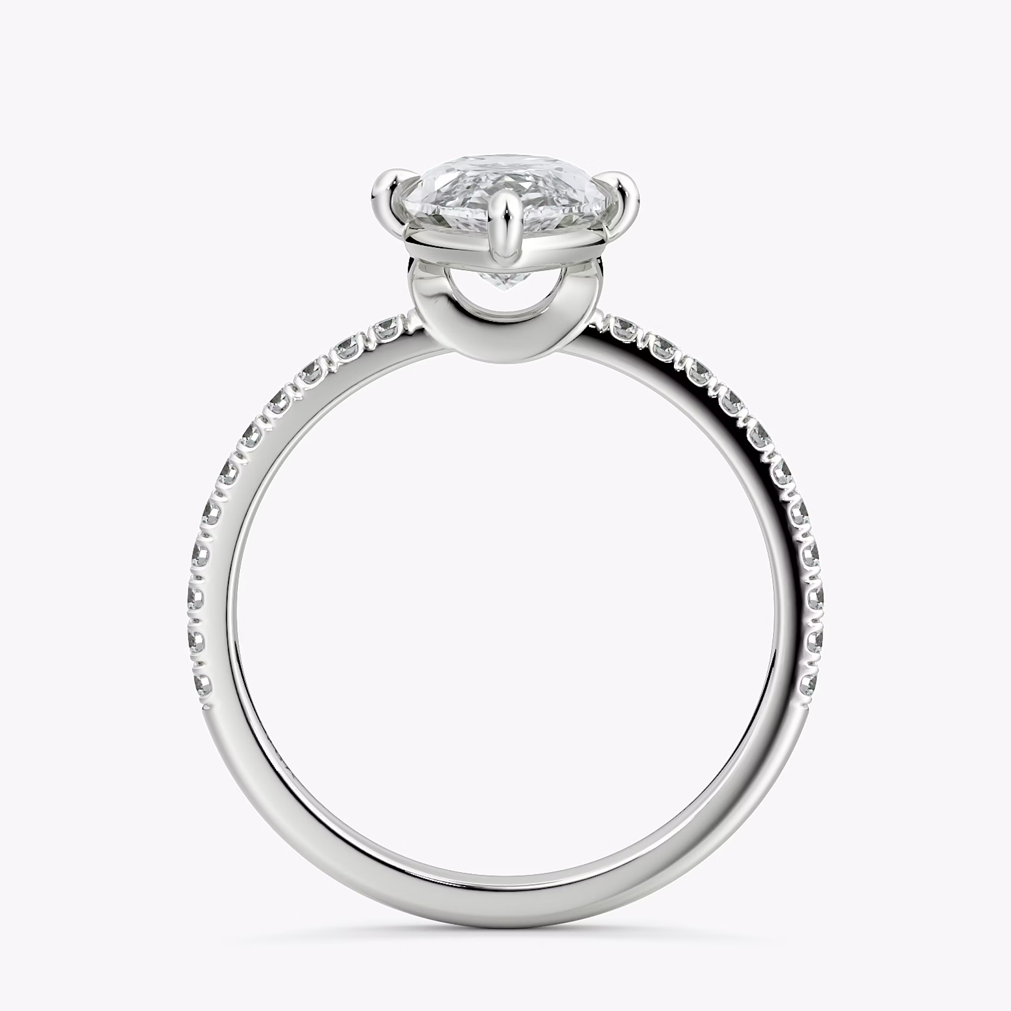 The Compass Solitaire | Marquise | 18k | White Gold | bandAccent: Pavé | diamondOrientation: vertical | caratWeight: other