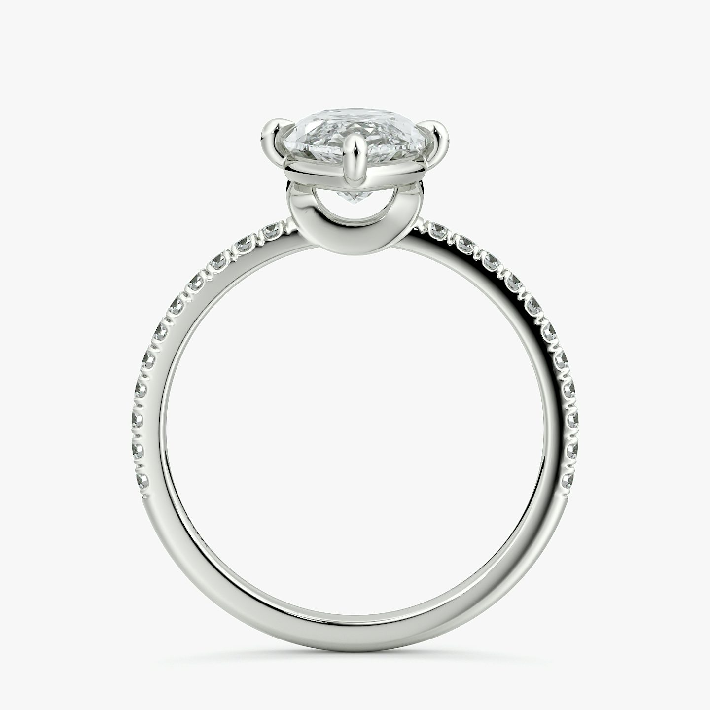 Anillo de compromiso Compass | Marquise | Platino | bandAccent: Pavé | diamondOrientation: vertical | caratWeight: other