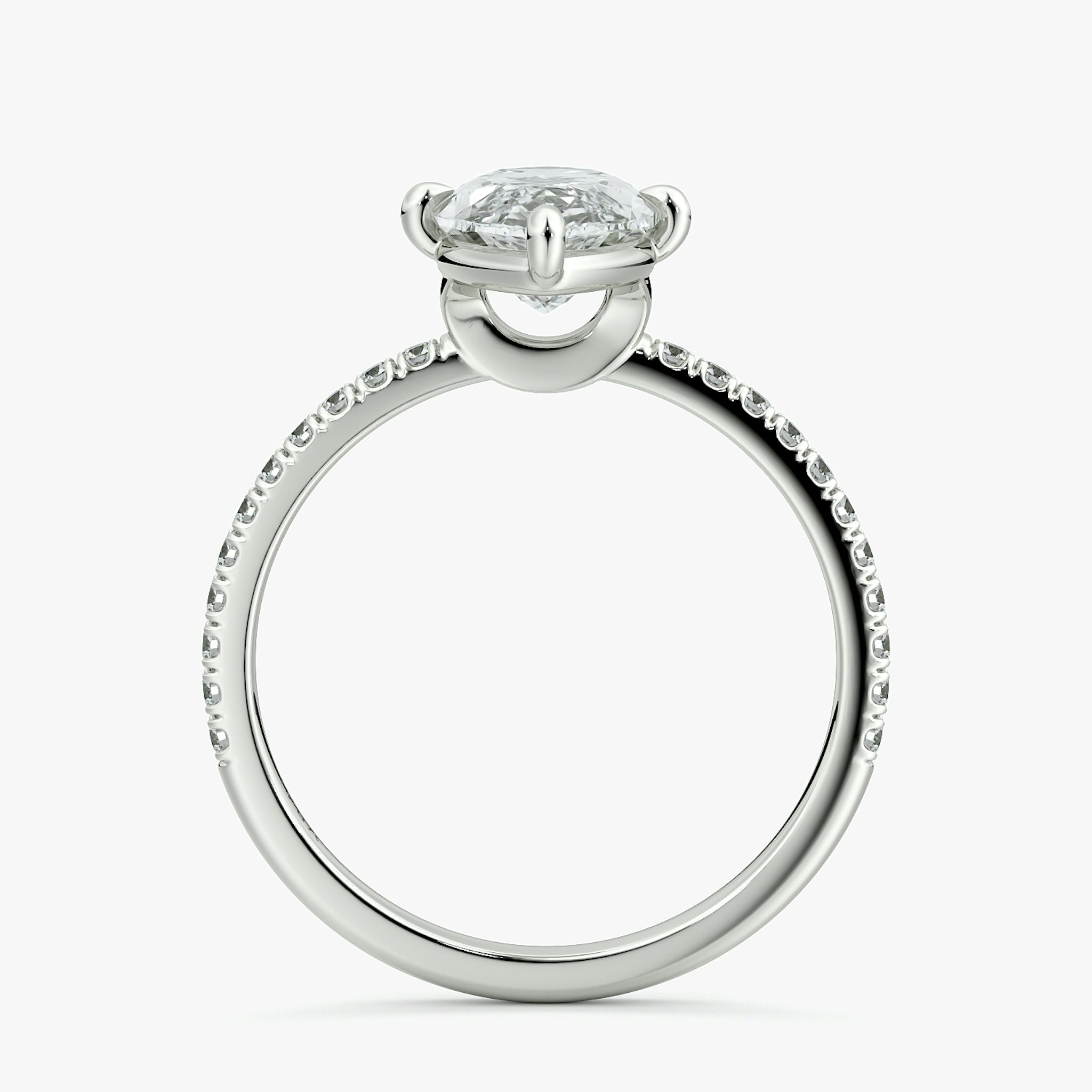 The Compass Solitaire | Marquise | 18k | White Gold | bandAccent: Pavé | diamondOrientation: vertical | caratWeight: other