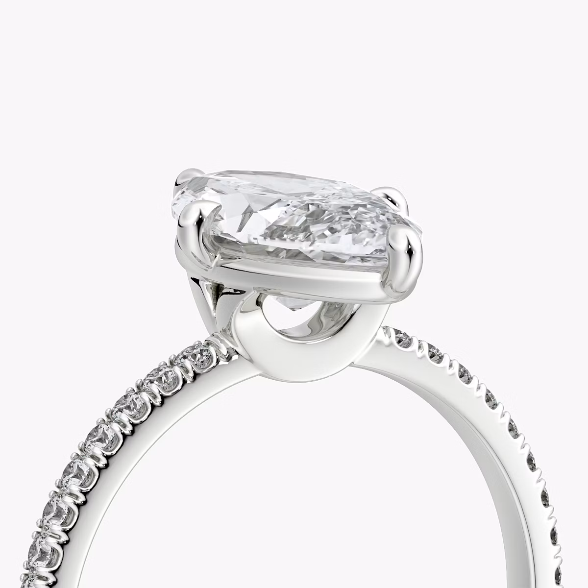 The Compass Solitaire | Marquise | Platinum | bandAccent: Pavé | diamondOrientation: vertical | caratWeight: other