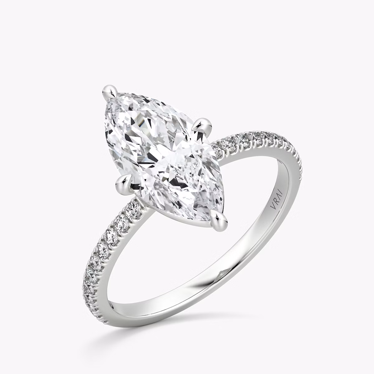 The Compass Solitaire | Marquise | Platinum | bandAccent: Pavé | diamondOrientation: vertical | caratWeight: other